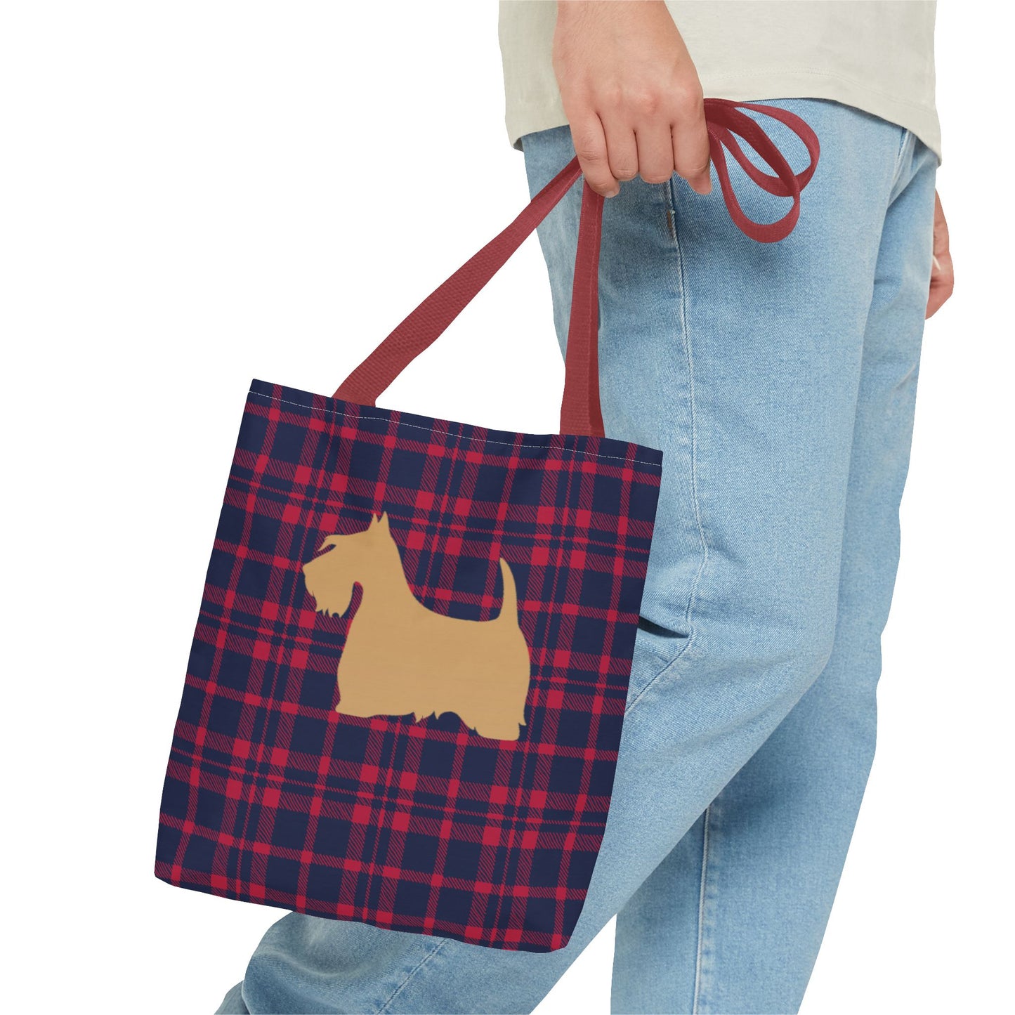 Plaid Scottish Terrier Tote Bag, Stylish Carryall for Pet Lovers, Perfect for Shopping, Beach Days, Teachers, Gifts, All-Occasion Bag