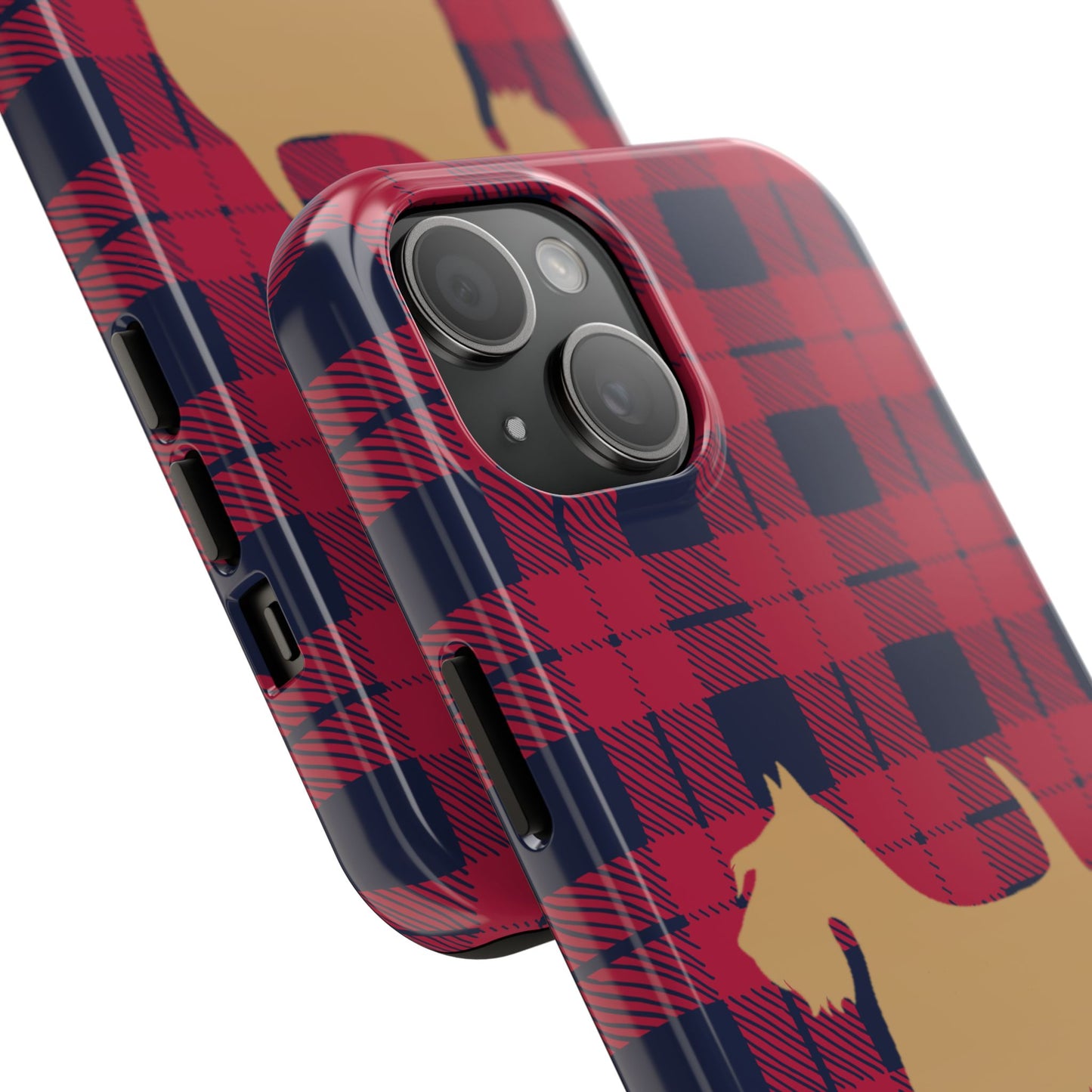 Scottish Terrier Phone Case, Tough Cases, Scottie Dog Phone Cover, Gift for Dog Lovers, Plaid Design