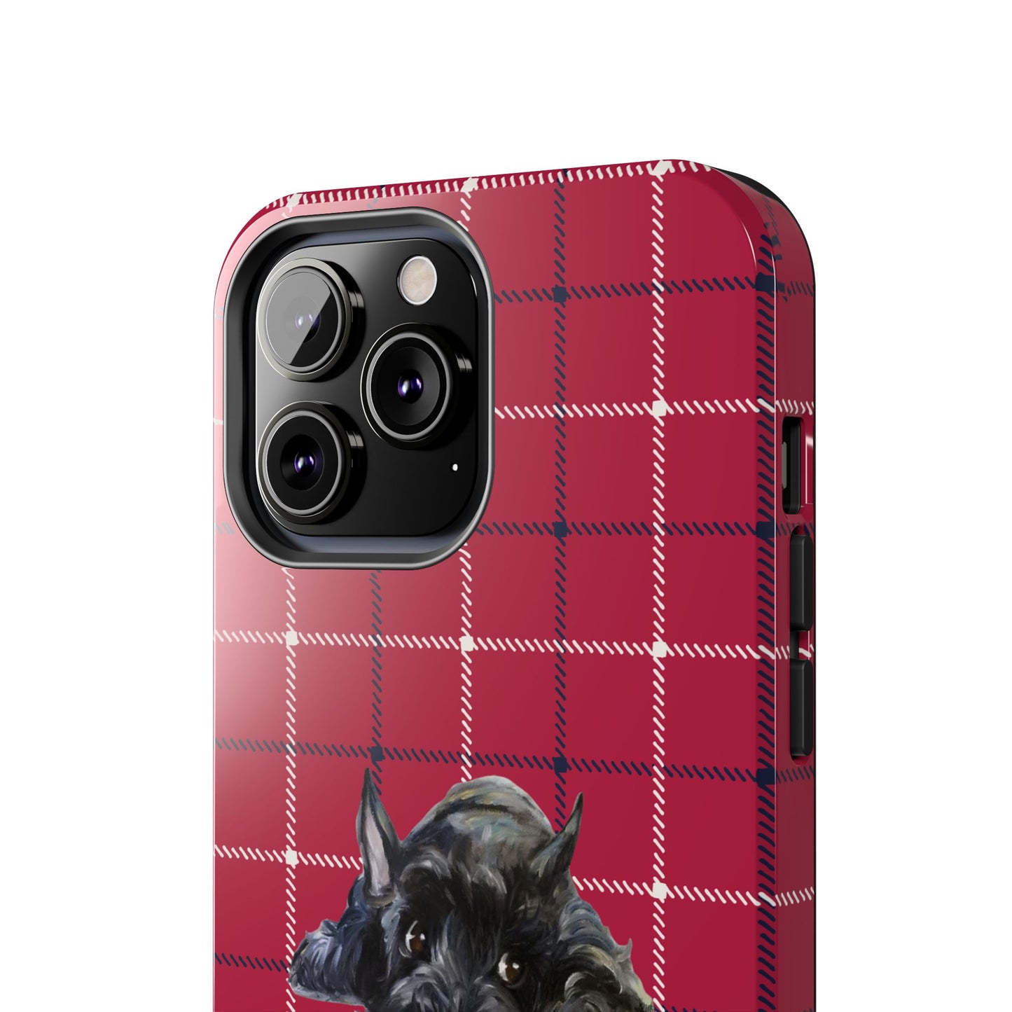 Scottish Terrier Phone Case, Tough Cases, Scottie Dog Phone Cover, Gift for Dog Lovers, Plaid Design