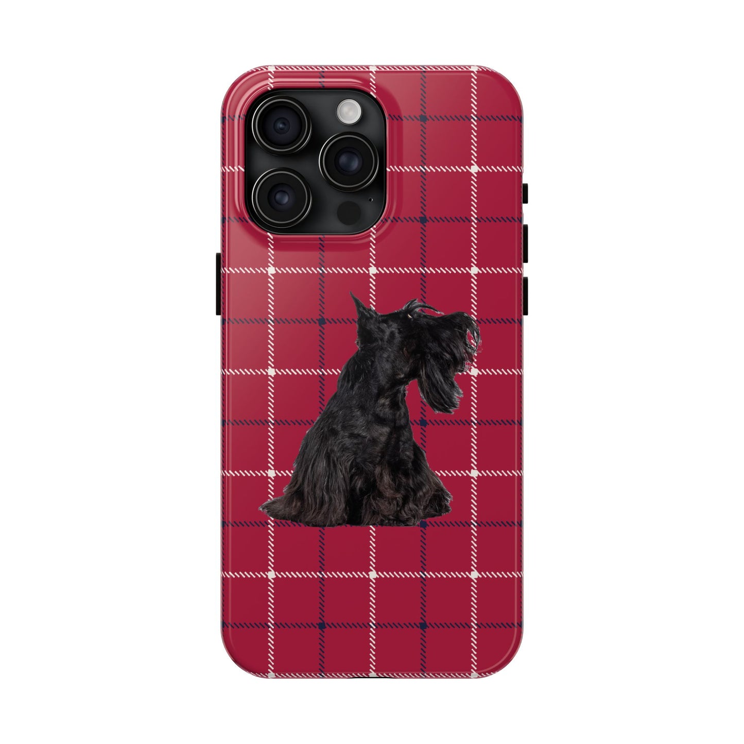 Scottish Terrier Phone Case, Tough Cases, Scottie Dog Phone Cover, Gift for Dog Lovers, Plaid Design