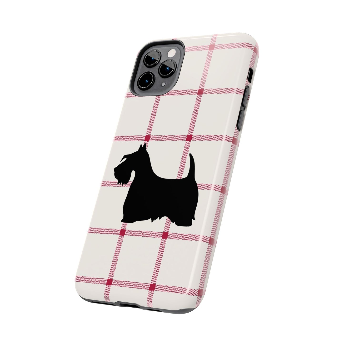Scottish Terrier Phone Case, Tough Cases, Scottie Dog Phone Cover, Gift for Dog Lovers, Plaid Design