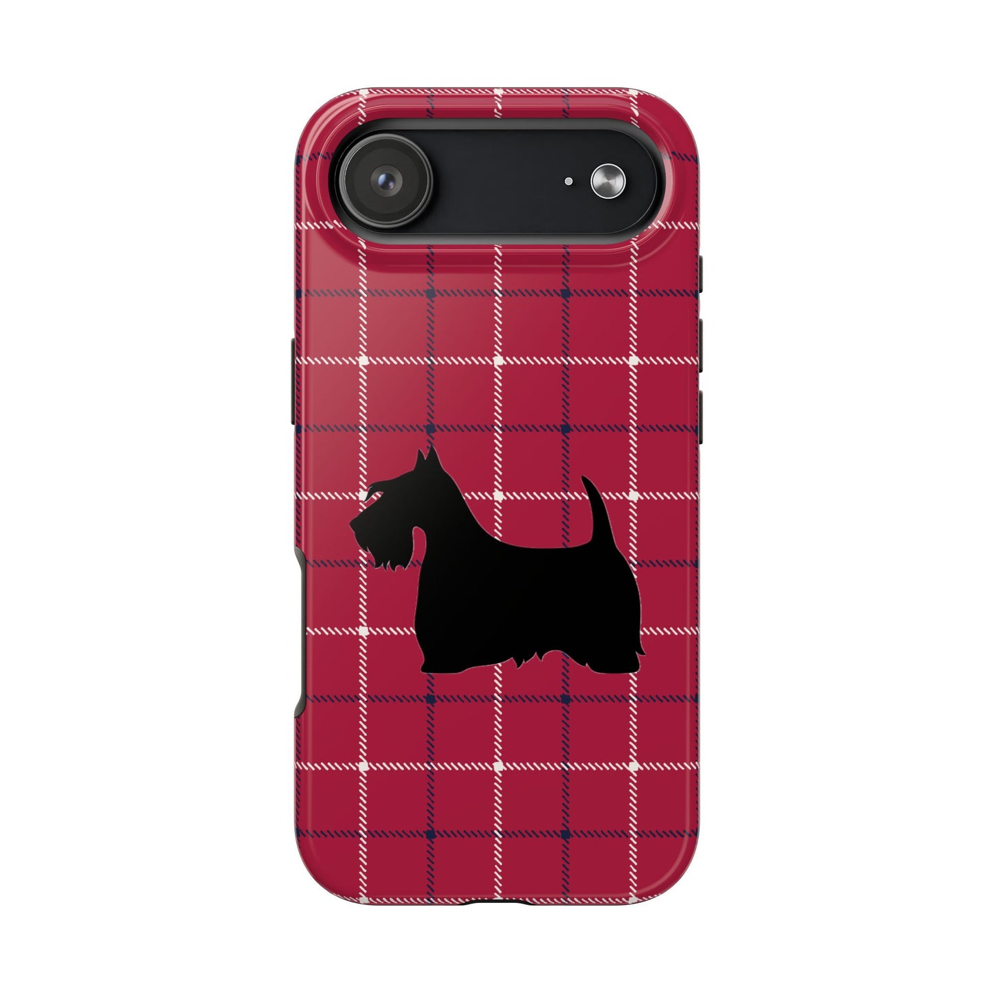Scottish Terrier Phone Case, Tough Cases, Scottie Dog Phone Cover, Gift for Dog Lovers, Plaid Design