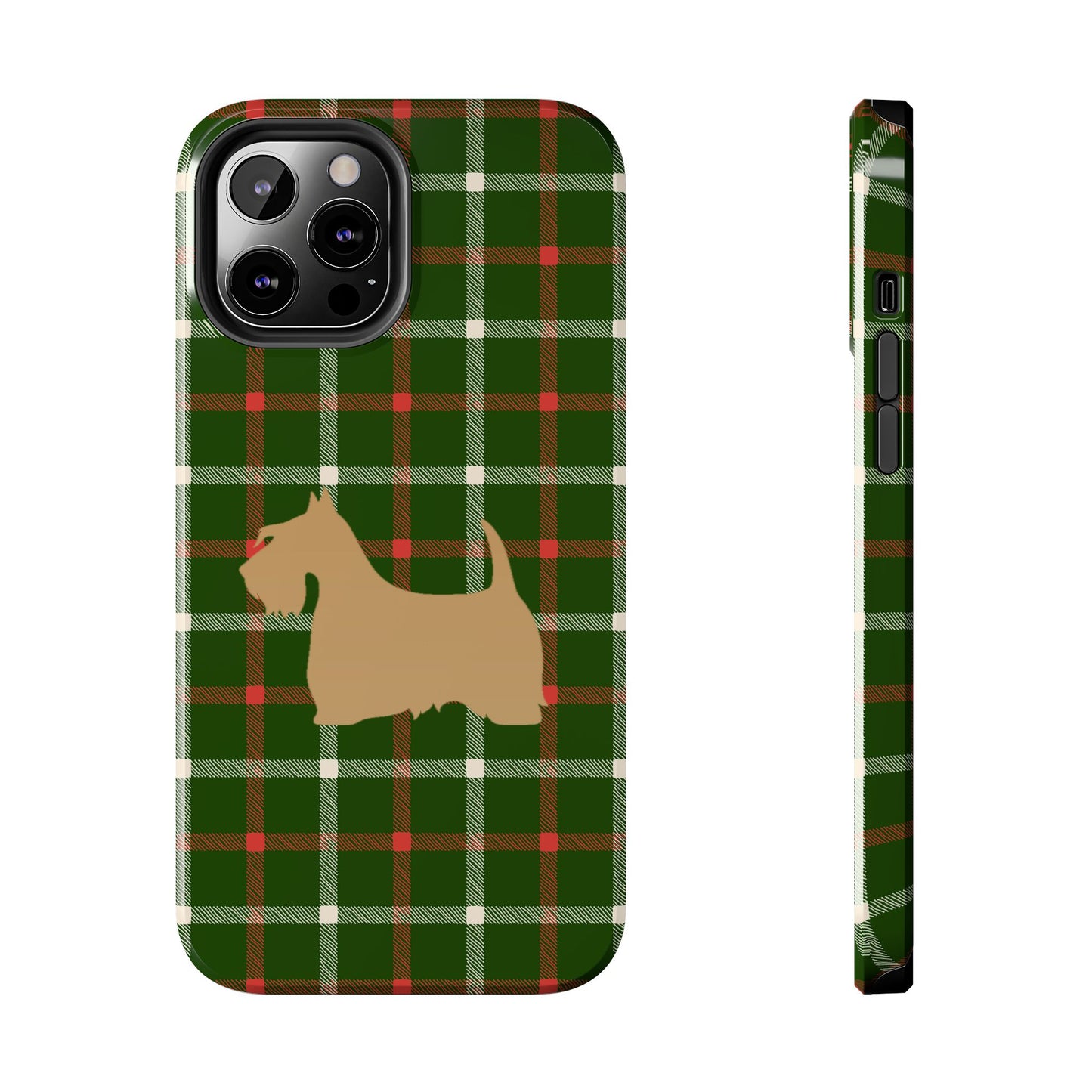 Scottish Terrier Phone Case, Tough Cases, Scottie Dog Phone Cover, Gift for Dog Lovers, Plaid Design