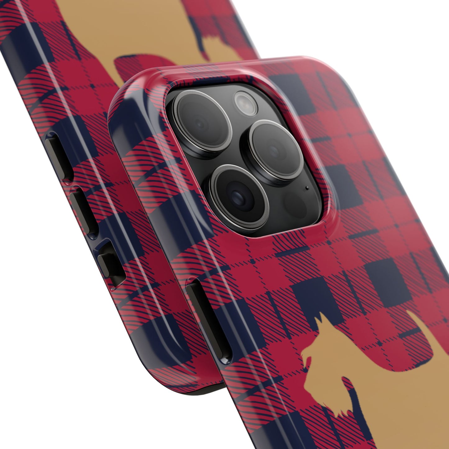 Scottish Terrier Phone Case, Tough Cases, Scottie Dog Phone Cover, Gift for Dog Lovers, Plaid Design