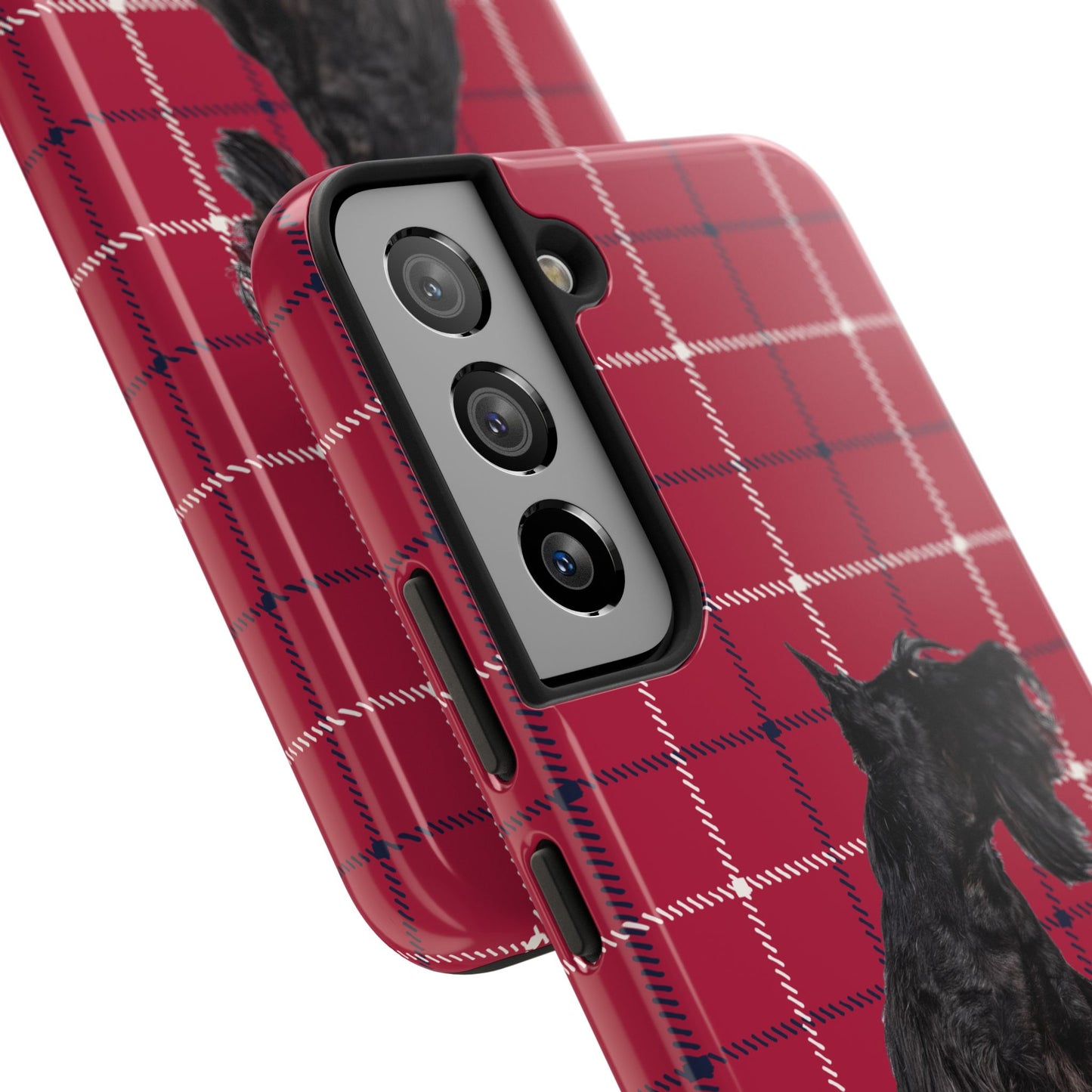 Scottish Terrier Phone Case, Tough Cases, Scottie Dog Phone Cover, Gift for Dog Lovers, Plaid Design