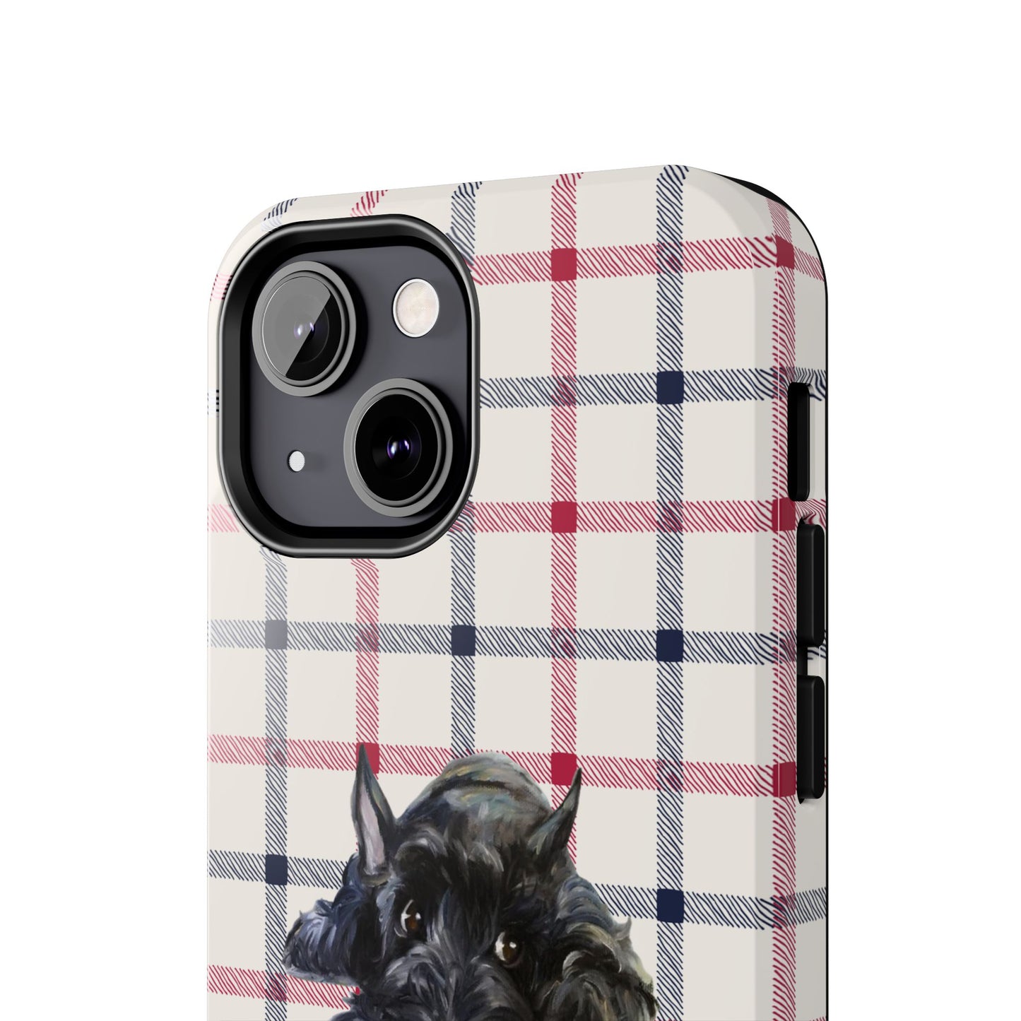 Scottish Terrier Phone Case, Tough Cases, Scottie Dog Phone Cover, Gift for Dog Lovers, Plaid Design