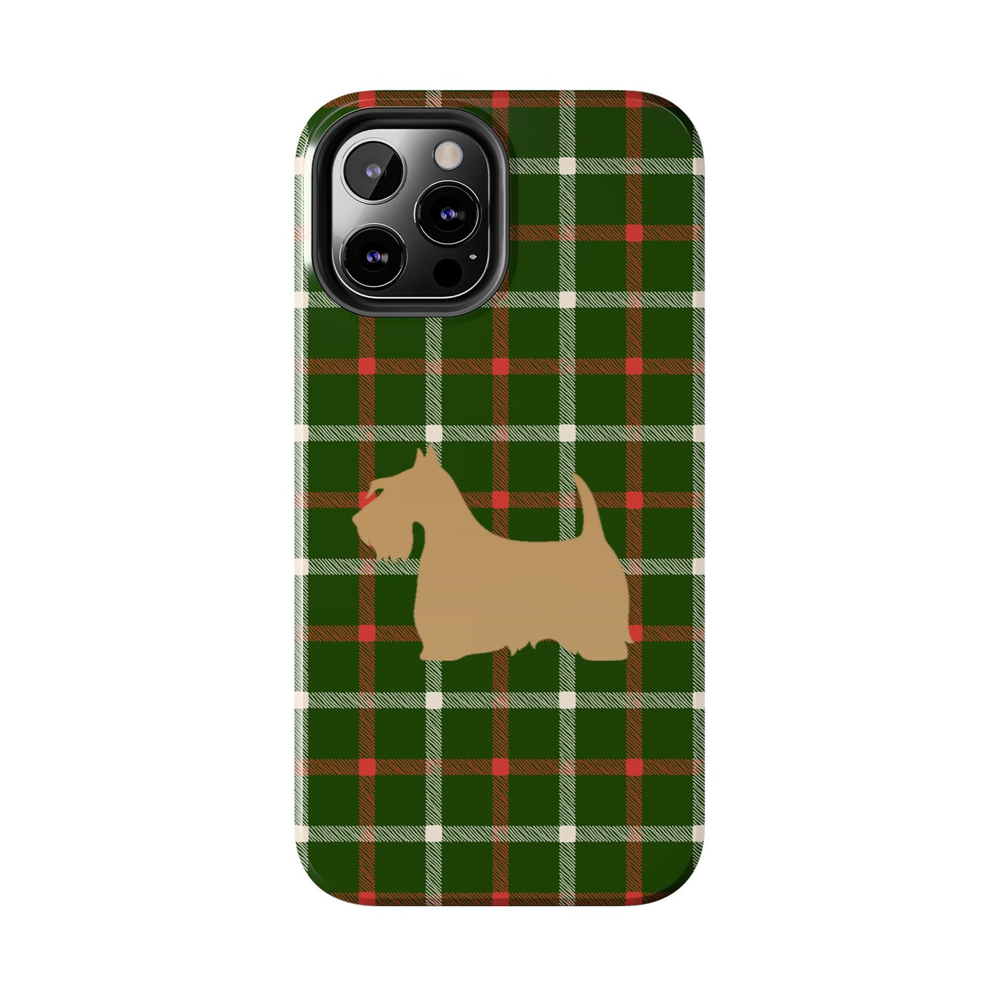 Scottish Terrier Phone Case, Tough Cases, Scottie Dog Phone Cover, Gift for Dog Lovers, Plaid Design