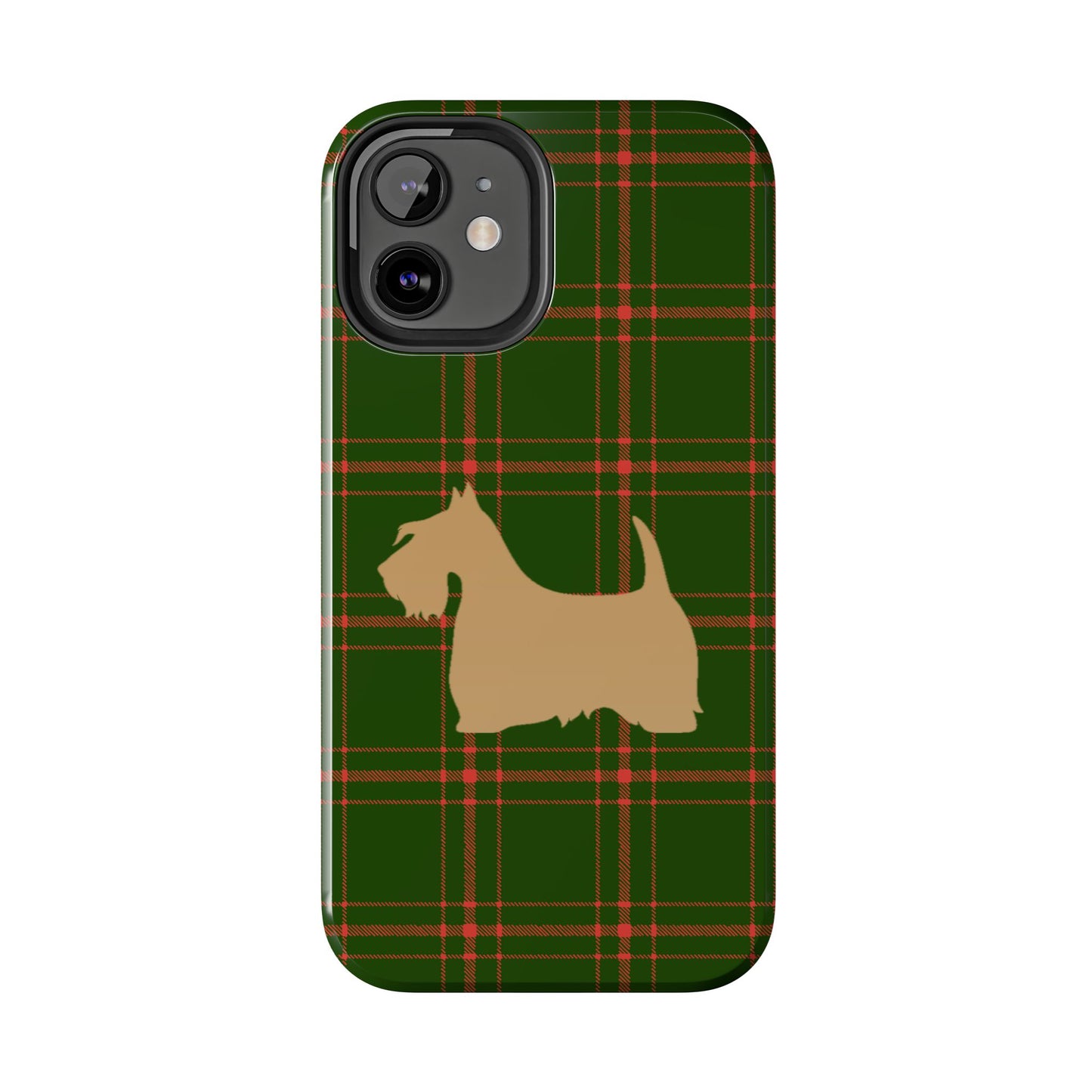 Scottish Terrier Phone Case, Tough Cases, Scottie Dog Phone Cover, Gift for Dog Lovers, Plaid Design