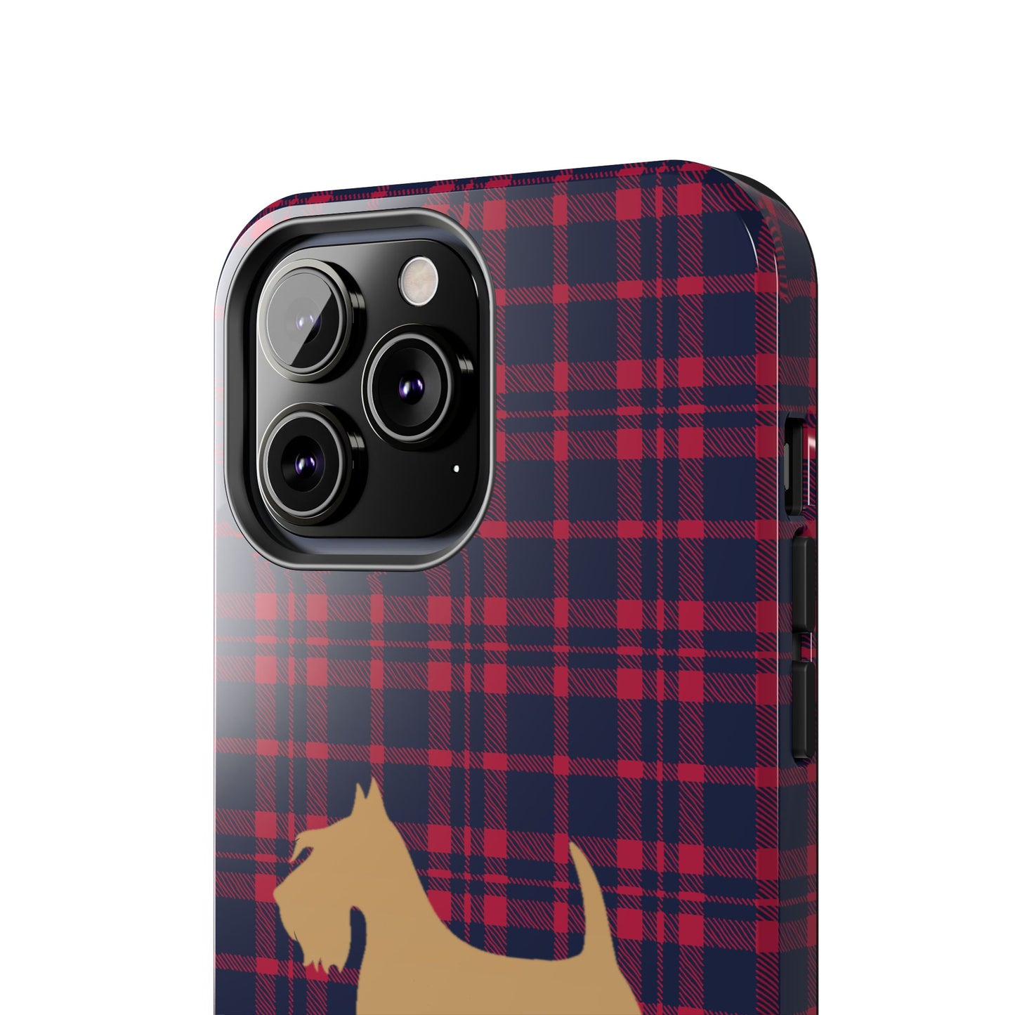 Scottish Terrier Phone Case, Tough Cases, Scottie Dog Phone Cover, Gift for Dog Lovers, Plaid Design