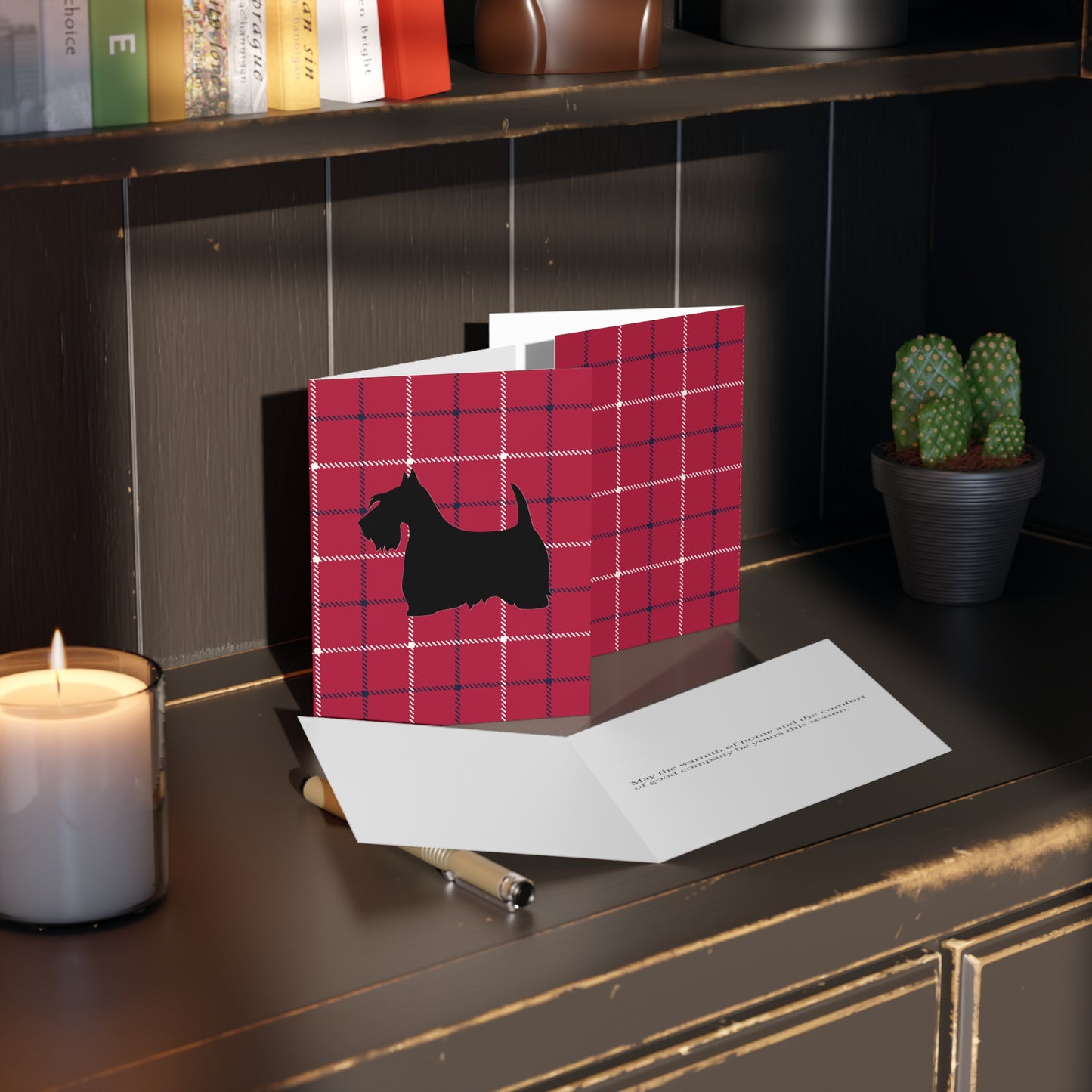 Scottish Terrier Tartan Holiday Card Set  - Greeting Cards (8, 16, and 24 pcs)