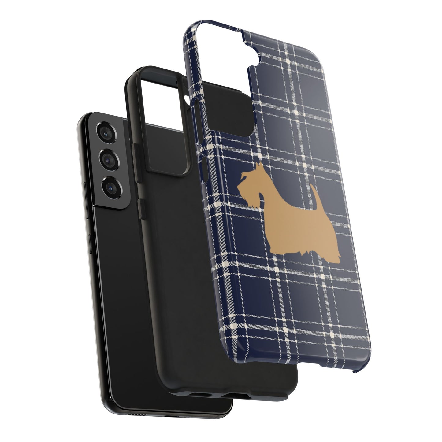 Scottish Terrier Phone Case, Tough Cases, Scottie Dog Phone Cover, Gift for Dog Lovers, Plaid Design