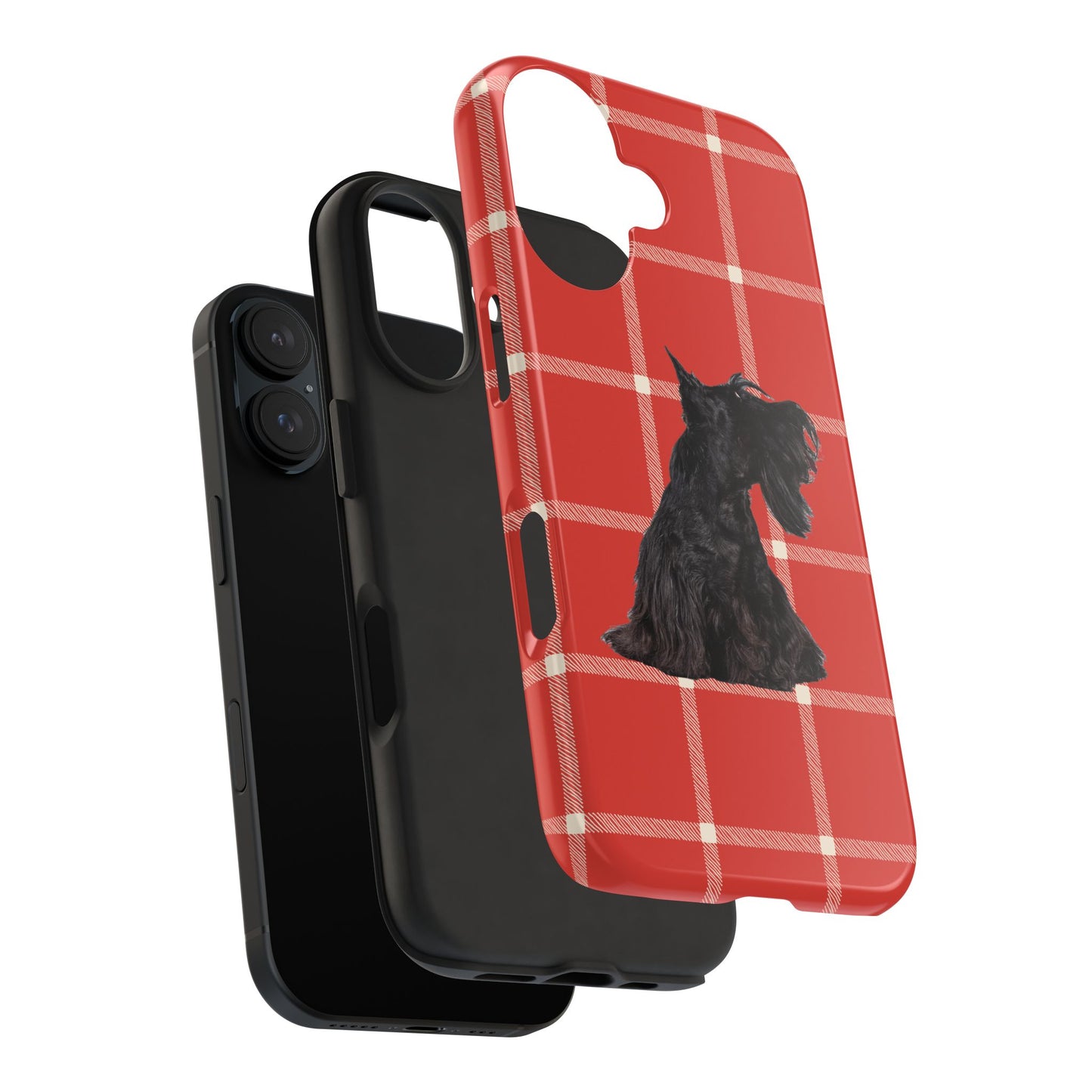 Scottish Terrier Phone Case, Tough Cases, Scottie Dog Phone Cover, Gift for Dog Lovers, Plaid Design