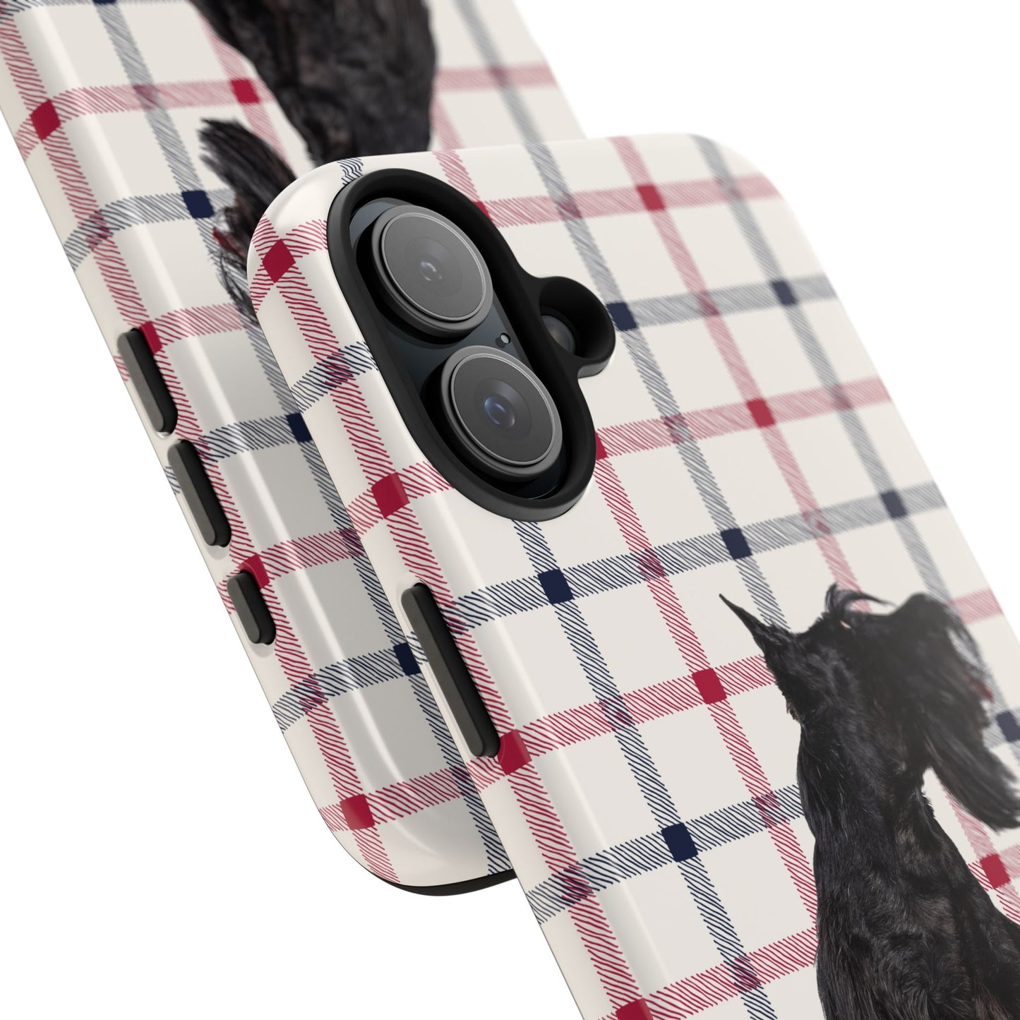 Scottish Terrier Phone Case, Tough Cases, Scottie Dog Phone Cover, Gift for Dog Lovers, Plaid Design