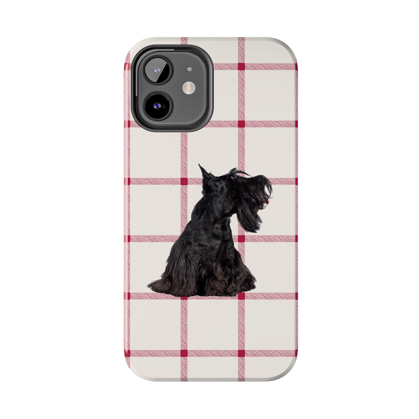 Scottish Terrier Phone Case, Tough Cases, Scottie Dog Phone Cover, Gift for Dog Lovers, Plaid Design