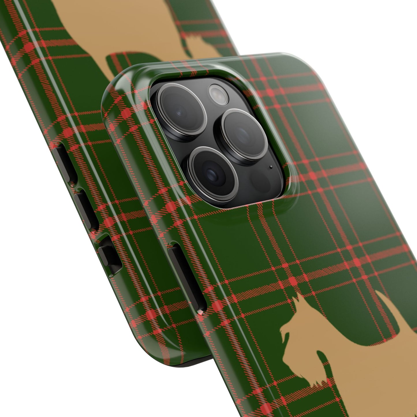 Scottish Terrier Phone Case, Tough Cases, Scottie Dog Phone Cover, Gift for Dog Lovers, Plaid Design