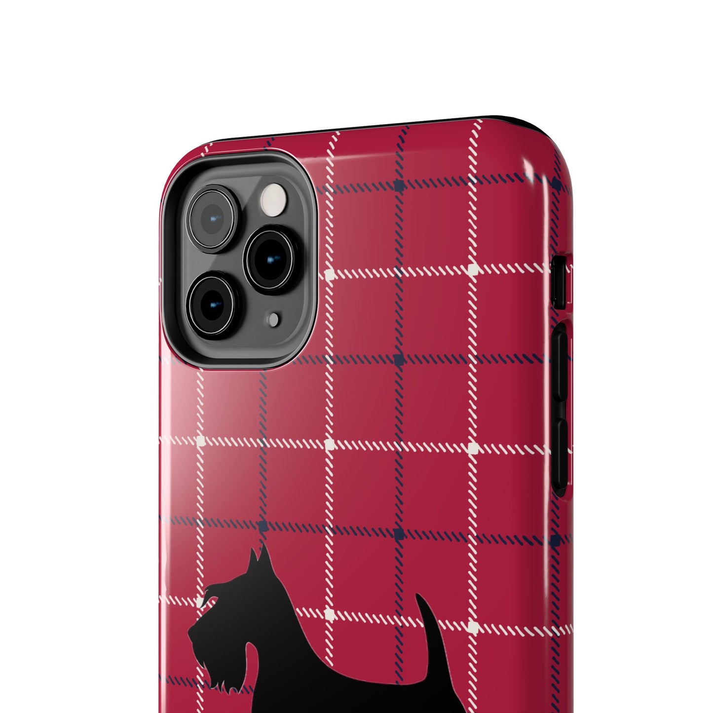 Scottish Terrier Phone Case, Tough Cases, Scottie Dog Phone Cover, Gift for Dog Lovers, Plaid Design
