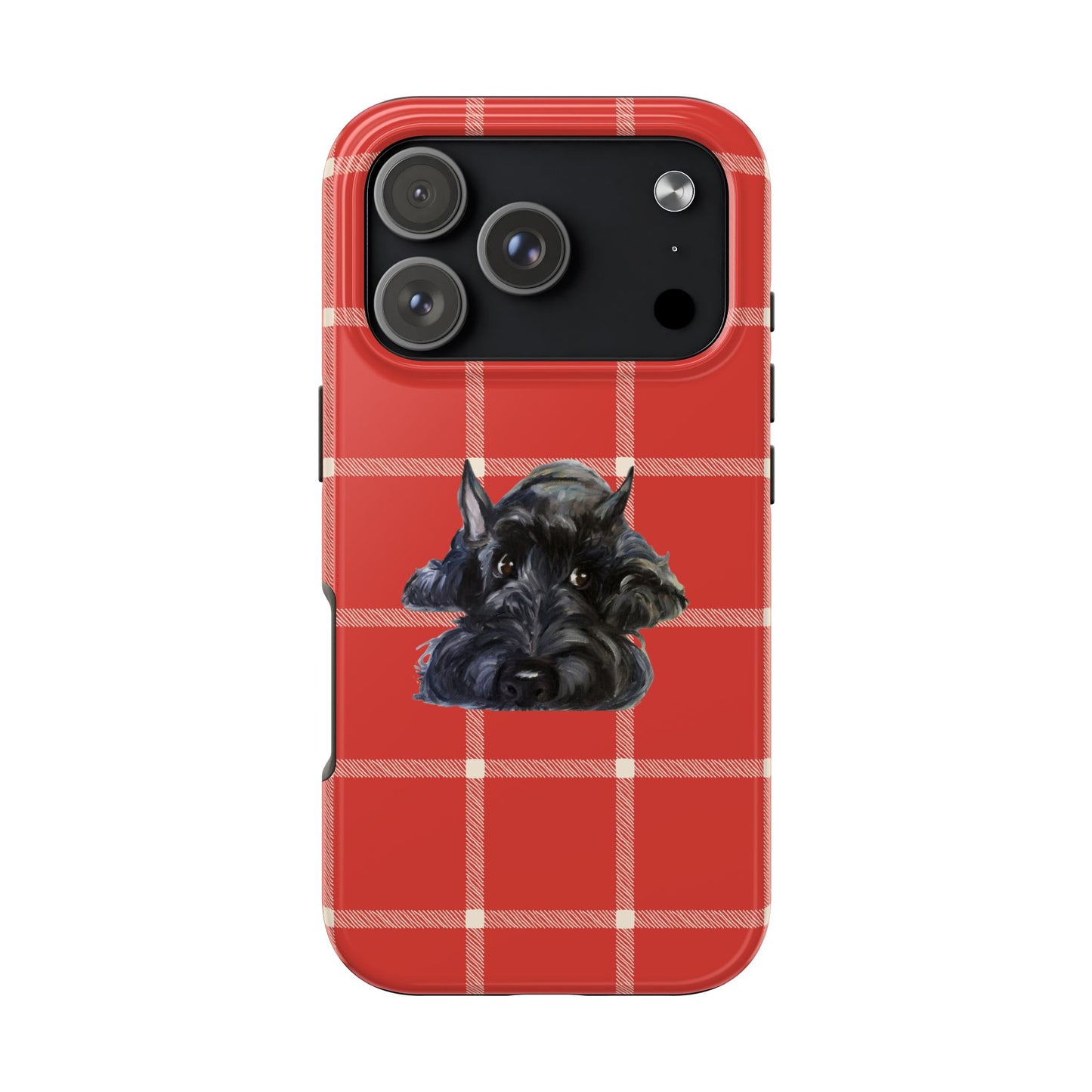 Scottish Terrier Phone Case, Tough Cases, Scottie Dog Phone Cover, Gift for Dog Lovers, Plaid Design