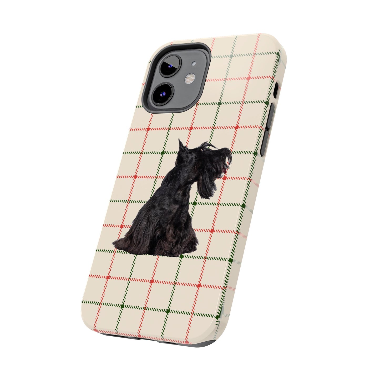 Scottish Terrier Phone Case, Tough Cases, Scottie Dog Phone Cover, Gift for Dog Lovers, Plaid Design