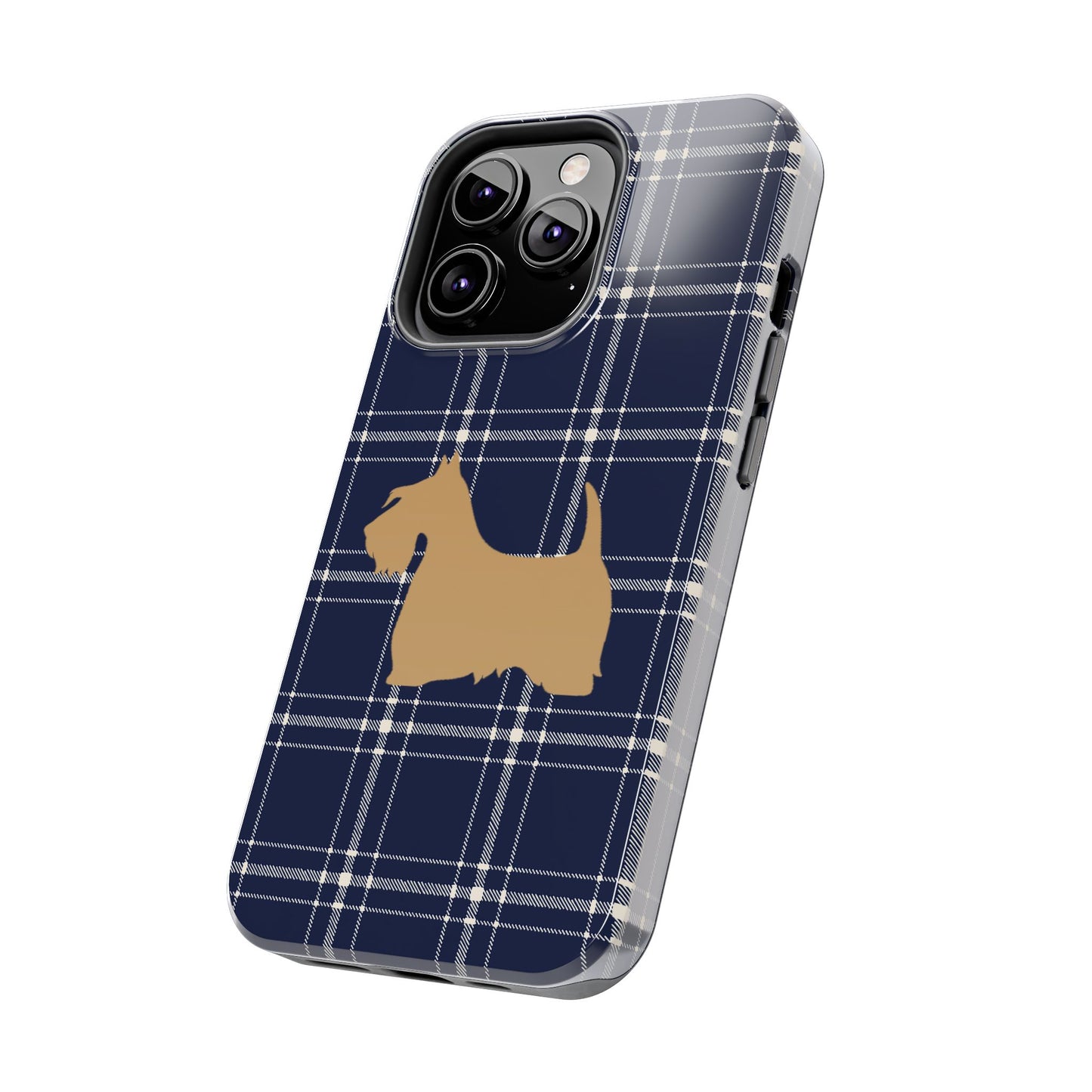 Scottish Terrier Phone Case, Tough Cases, Scottie Dog Phone Cover, Gift for Dog Lovers, Plaid Design