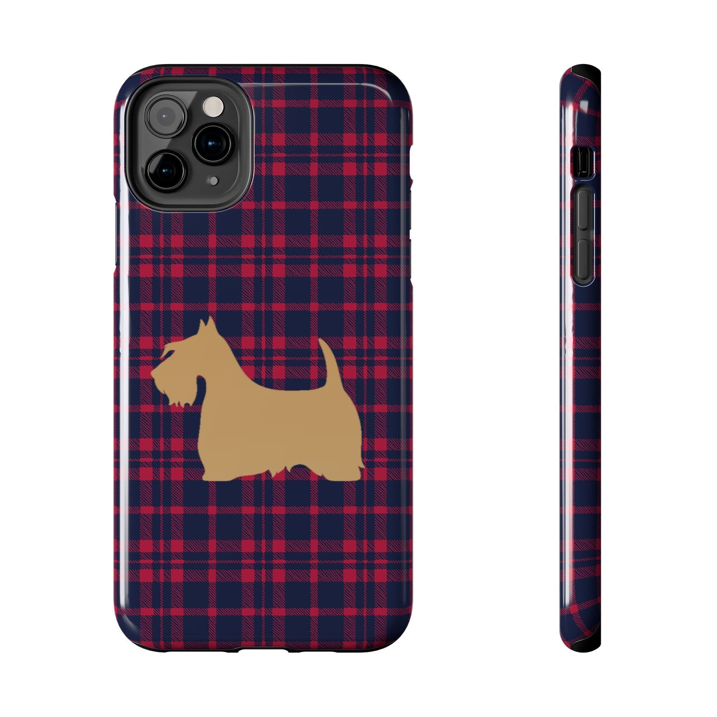 Scottish Terrier Phone Case, Tough Cases, Scottie Dog Phone Cover, Gift for Dog Lovers, Plaid Design