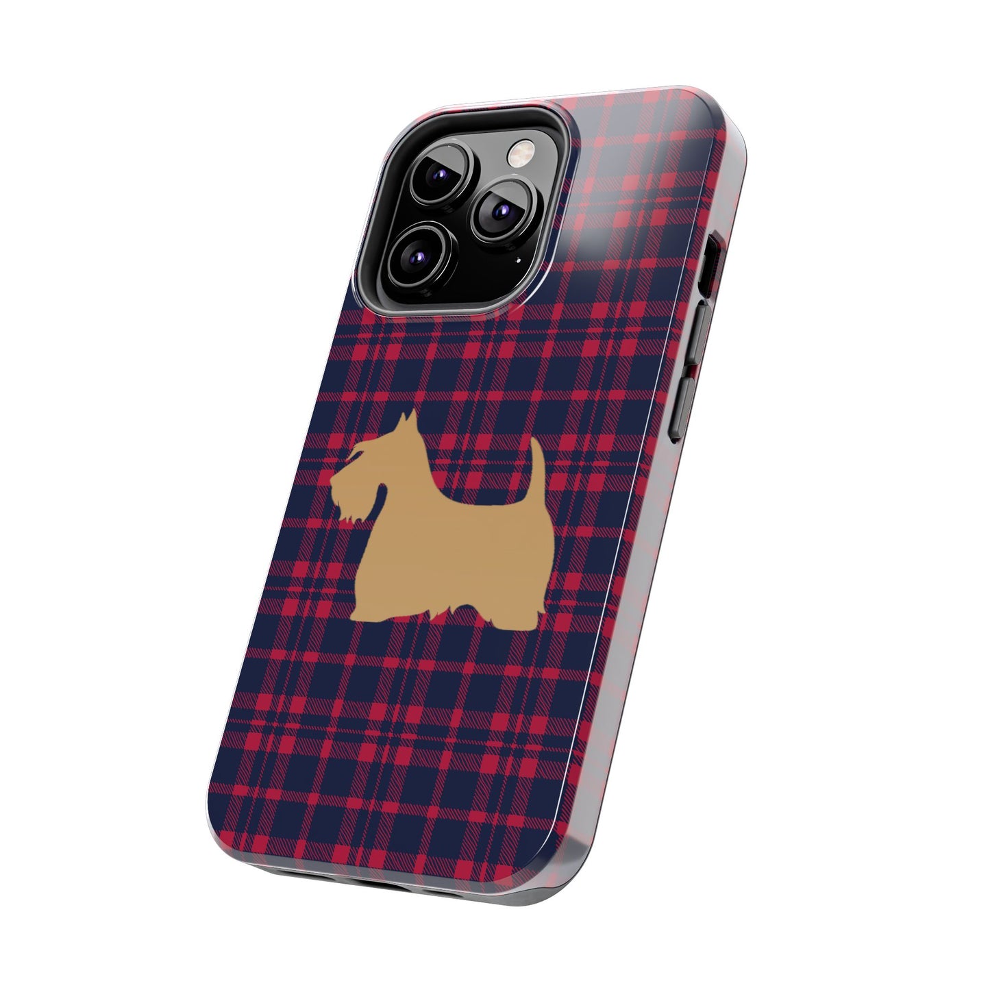 Scottish Terrier Phone Case, Tough Cases, Scottie Dog Phone Cover, Gift for Dog Lovers, Plaid Design