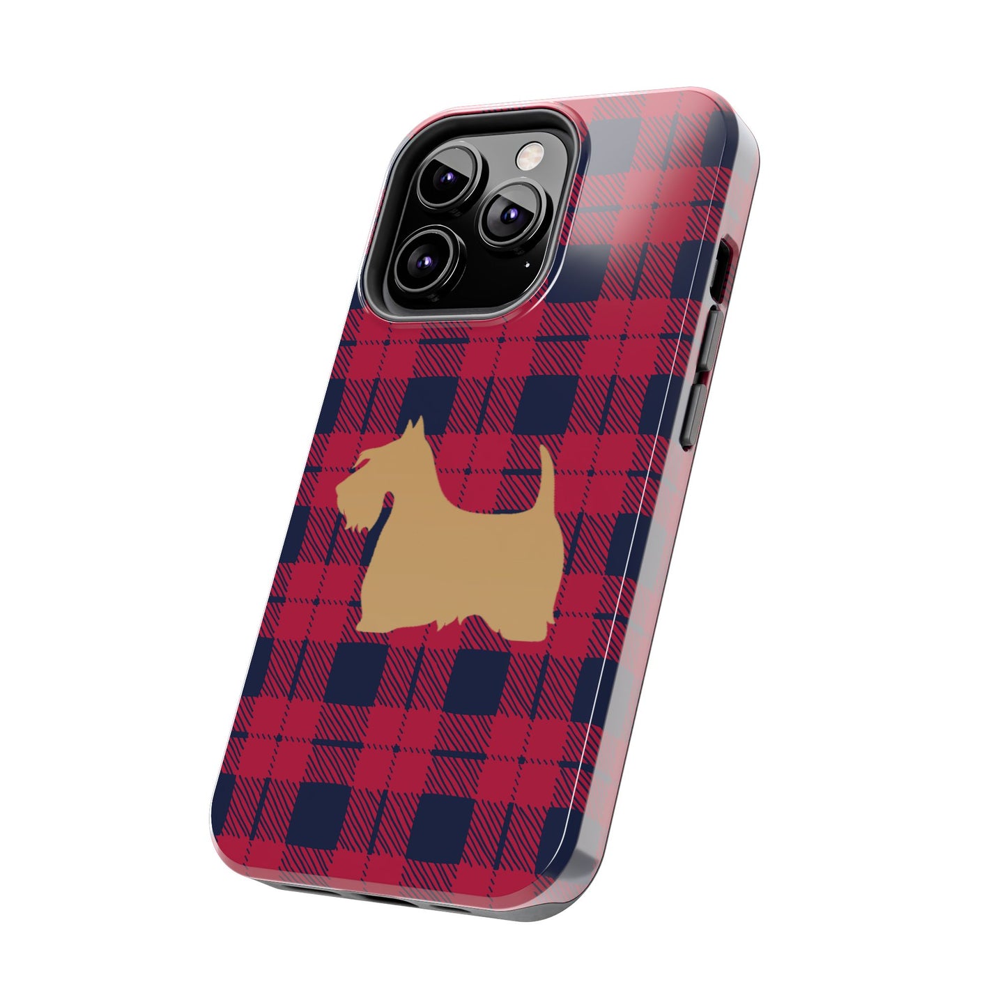 Scottish Terrier Phone Case, Tough Cases, Scottie Dog Phone Cover, Gift for Dog Lovers, Plaid Design