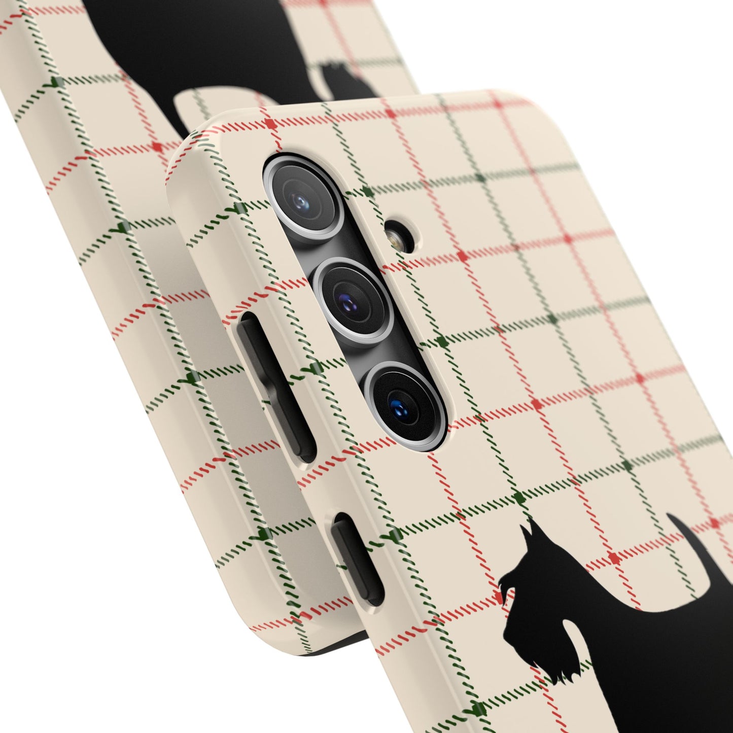 Scottish Terrier Phone Case, Tough Cases, Scottie Dog Phone Cover, Gift for Dog Lovers, Plaid Design