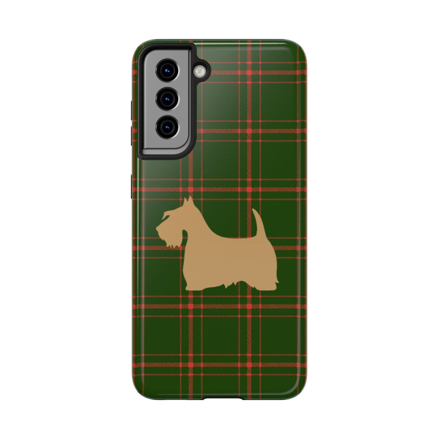 Scottish Terrier Phone Case, Tough Cases, Scottie Dog Phone Cover, Gift for Dog Lovers, Plaid Design