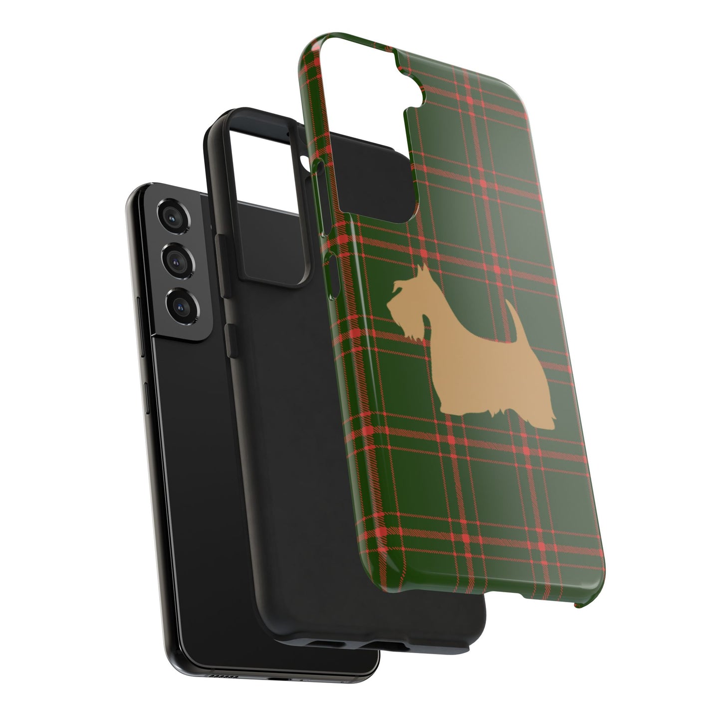 Scottish Terrier Phone Case, Tough Cases, Scottie Dog Phone Cover, Gift for Dog Lovers, Plaid Design
