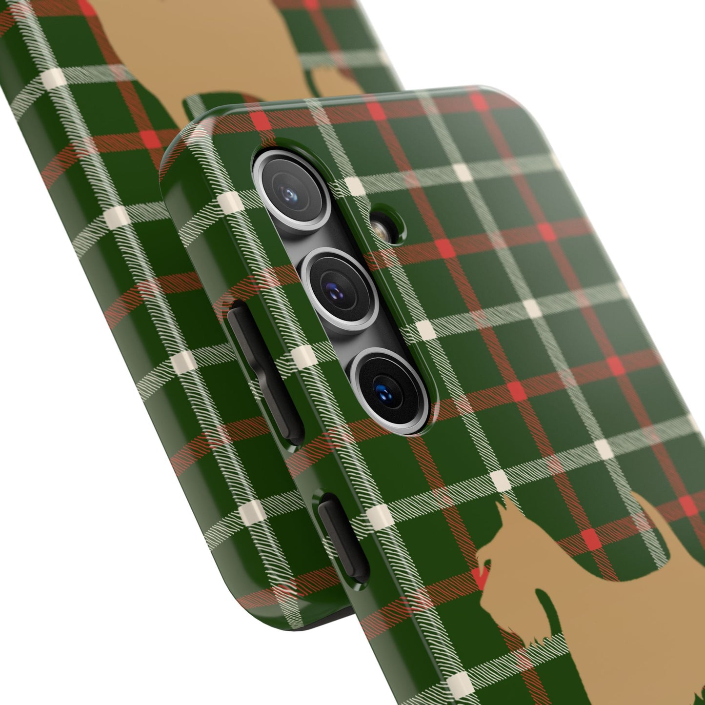 Scottish Terrier Phone Case, Tough Cases, Scottie Dog Phone Cover, Gift for Dog Lovers, Plaid Design