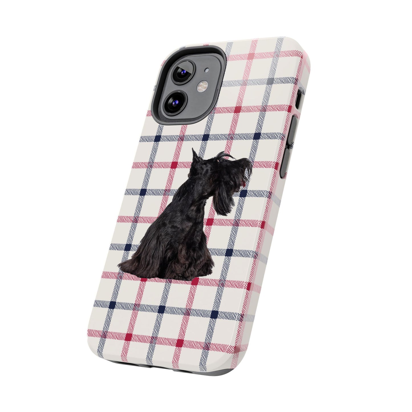 Scottish Terrier Phone Case, Tough Cases, Scottie Dog Phone Cover, Gift for Dog Lovers, Plaid Design