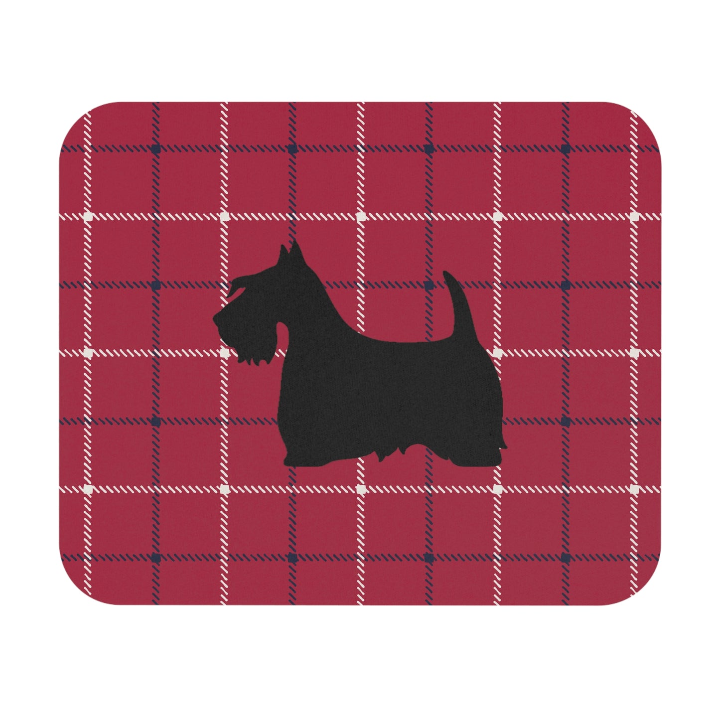 Scottish Terrier Plaid Dog Mouse Pad | Cute Dog Lover Gift | Office Decor | Stationery | Pet Themed Home Office Accessories | Animal Lover Merchandise