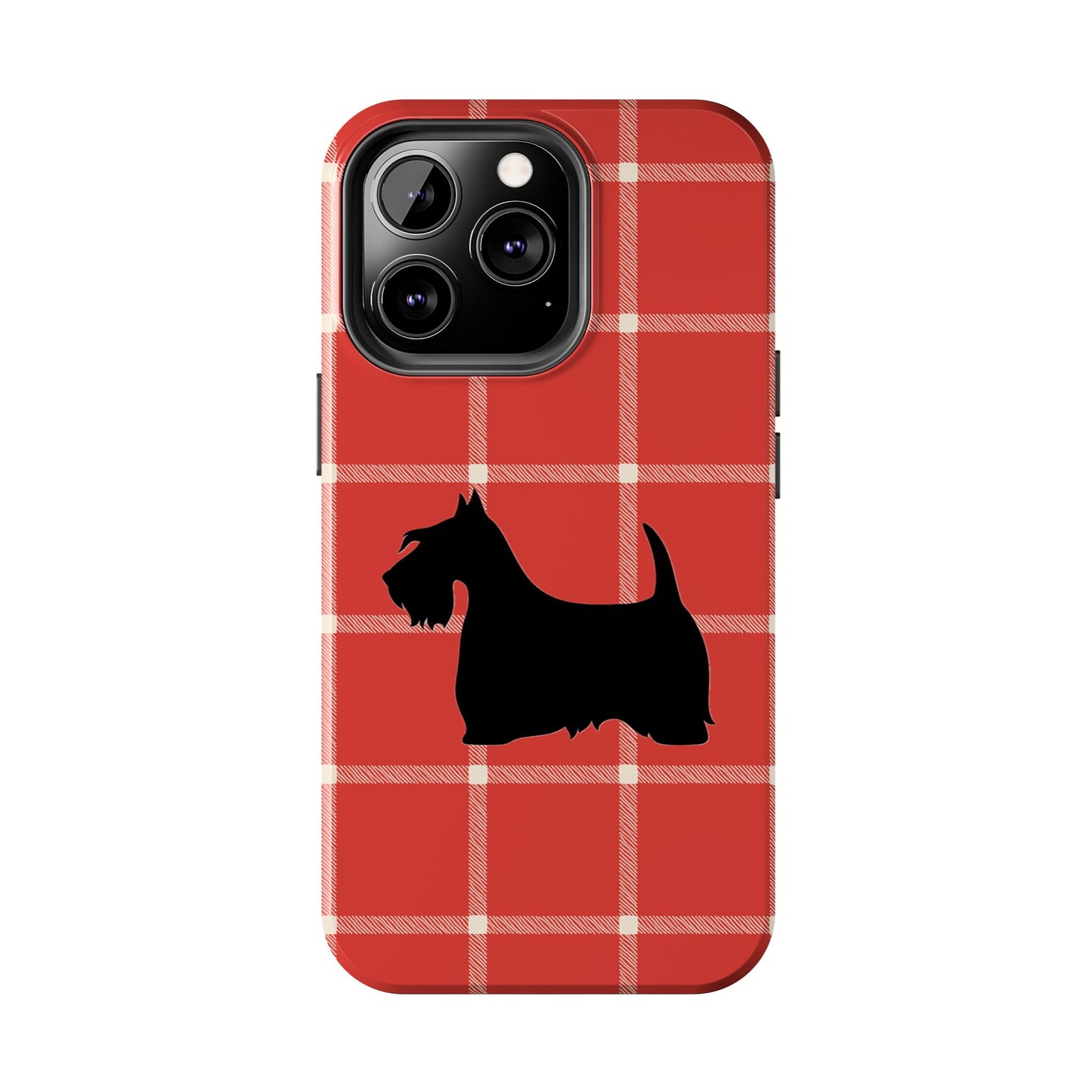 Scottish Terrier Phone Case, Tough Cases, Scottie Dog Phone Cover, Gift for Dog Lovers, Plaid Design