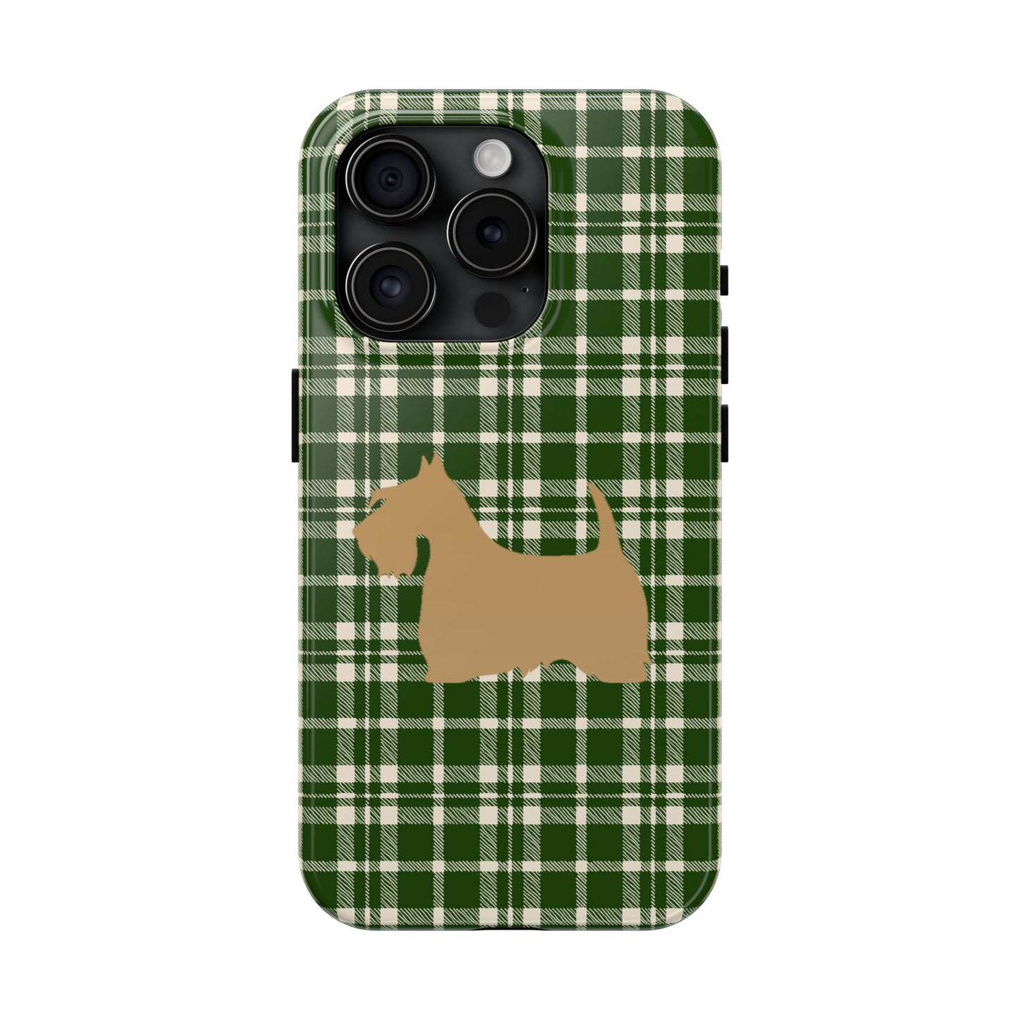 Scottish Terrier Phone Case, Tough Cases, Scottie Dog Phone Cover, Gift for Dog Lovers, Plaid Design