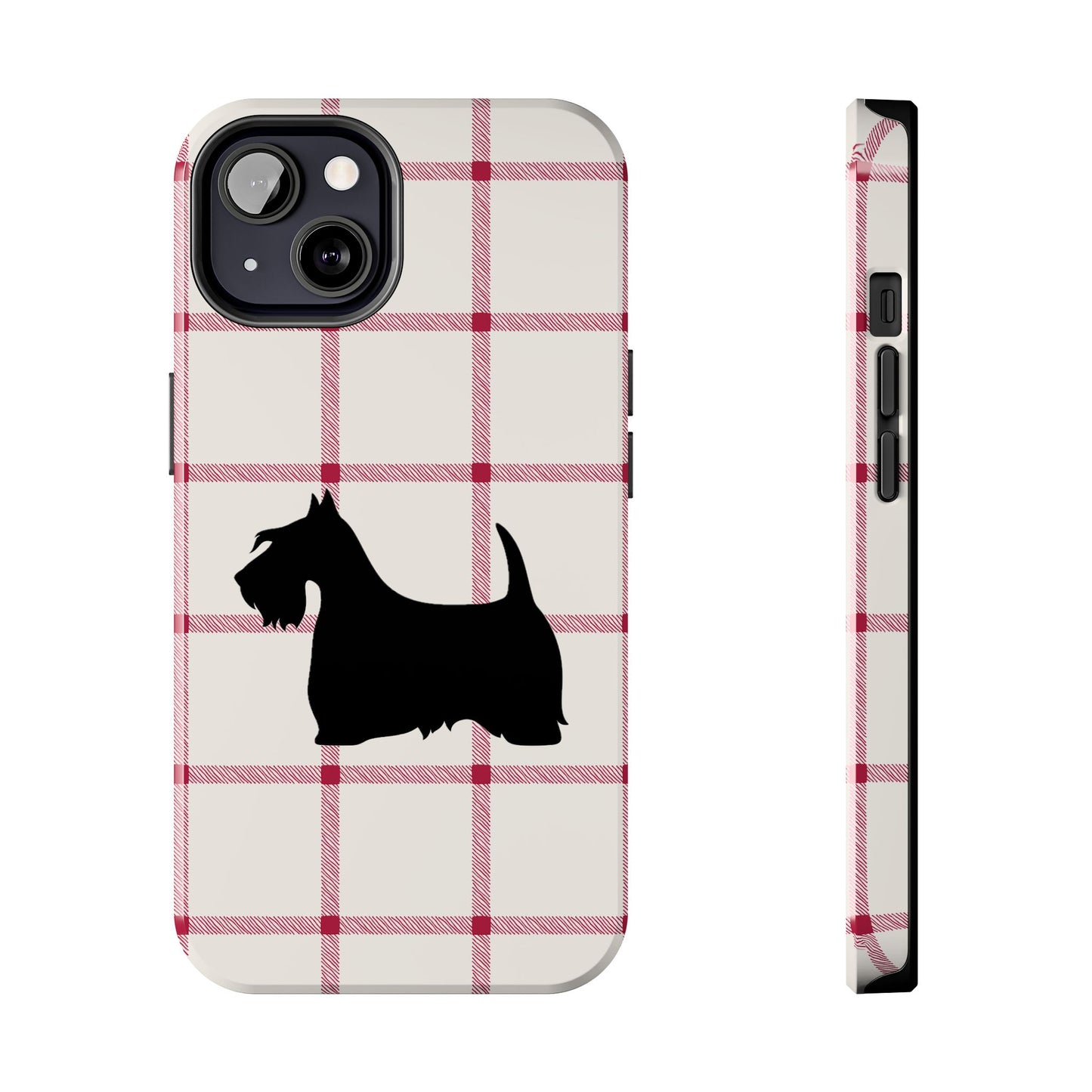 Scottish Terrier Phone Case, Tough Cases, Scottie Dog Phone Cover, Gift for Dog Lovers, Plaid Design