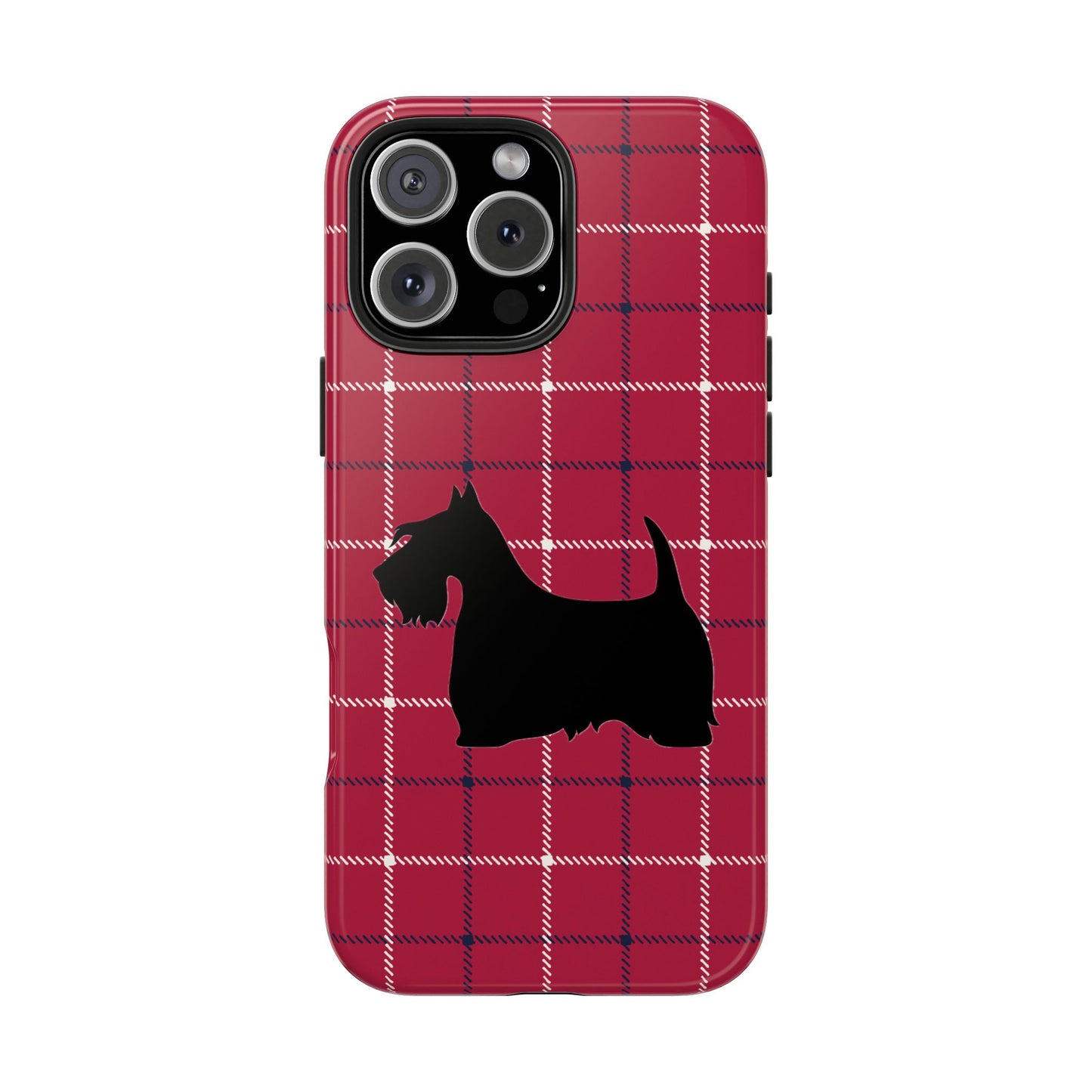 Scottish Terrier Phone Case, Tough Cases, Scottie Dog Phone Cover, Gift for Dog Lovers, Plaid Design