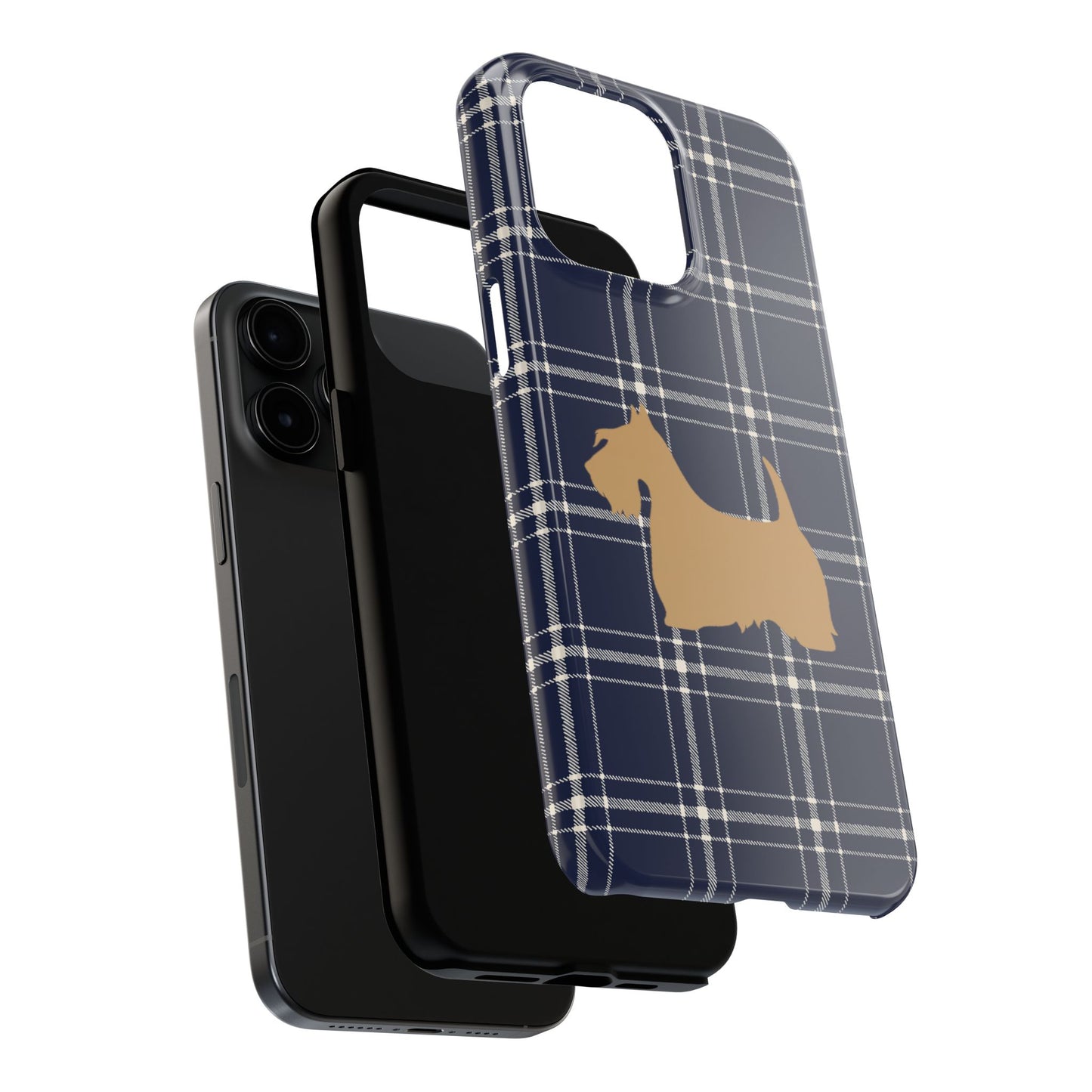 Scottish Terrier Phone Case, Tough Cases, Scottie Dog Phone Cover, Gift for Dog Lovers, Plaid Design