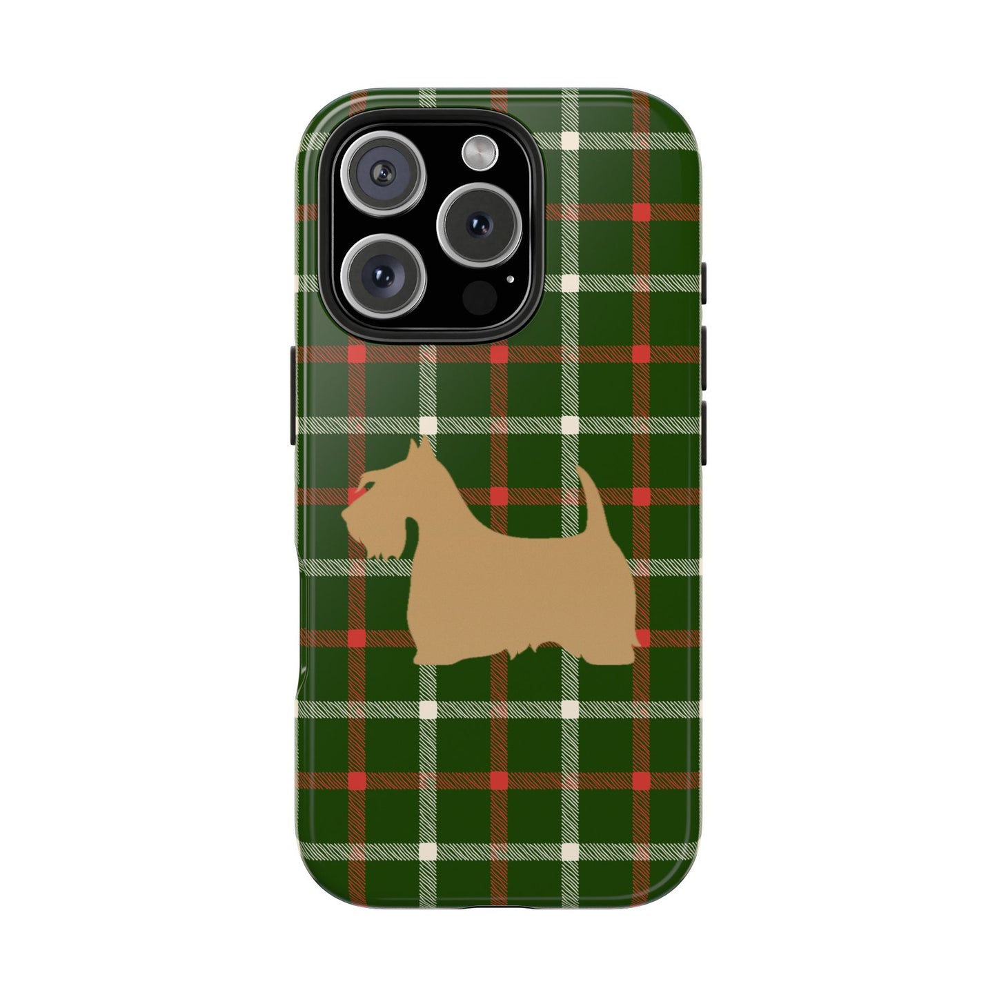 Scottish Terrier Phone Case, Tough Cases, Scottie Dog Phone Cover, Gift for Dog Lovers, Plaid Design
