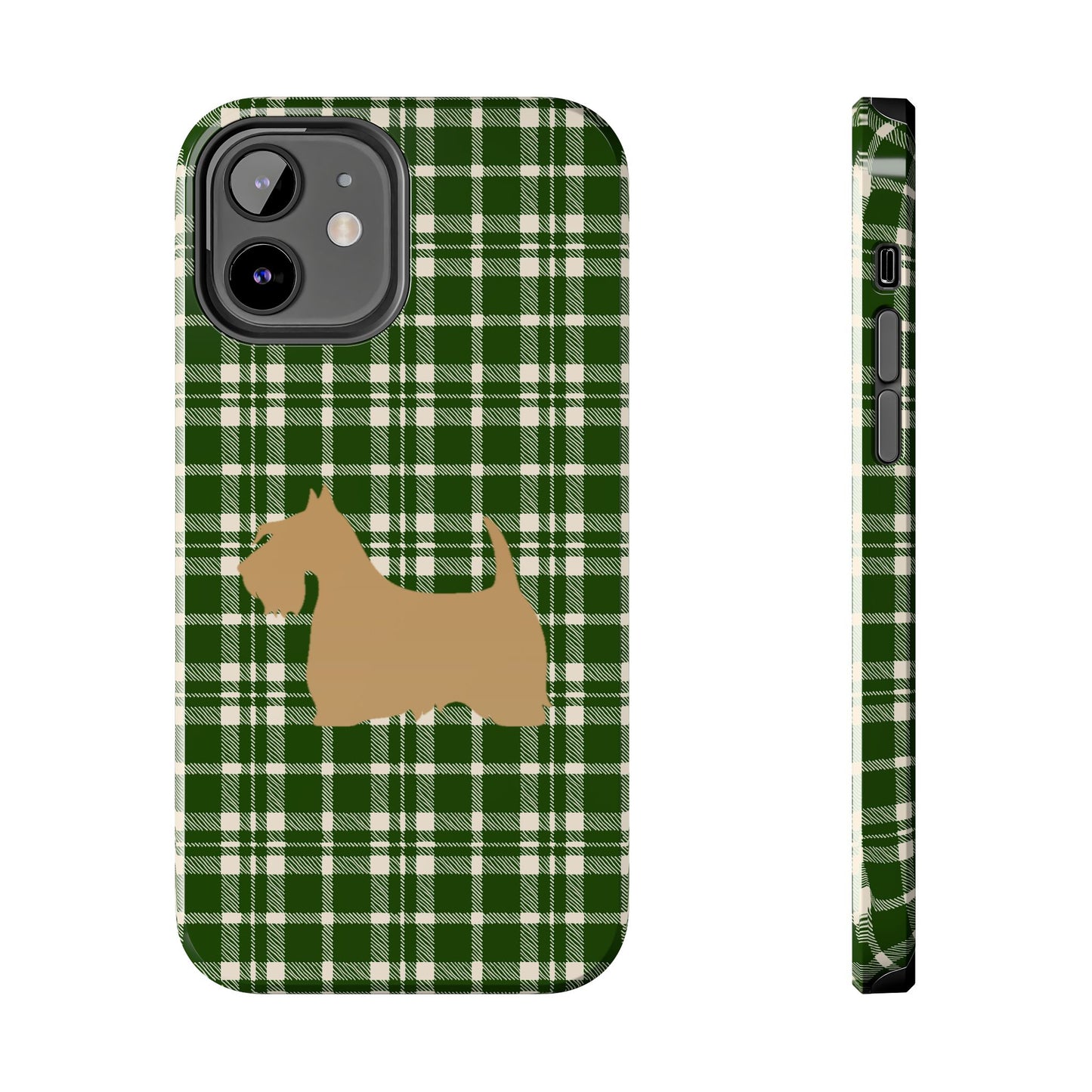 Scottish Terrier Phone Case, Tough Cases, Scottie Dog Phone Cover, Gift for Dog Lovers, Plaid Design