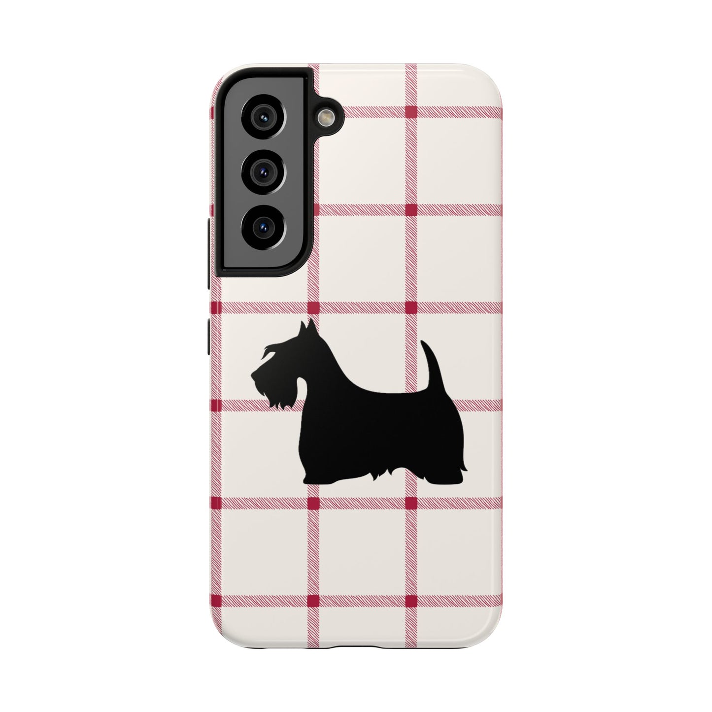 Scottish Terrier Phone Case, Tough Cases, Scottie Dog Phone Cover, Gift for Dog Lovers, Plaid Design