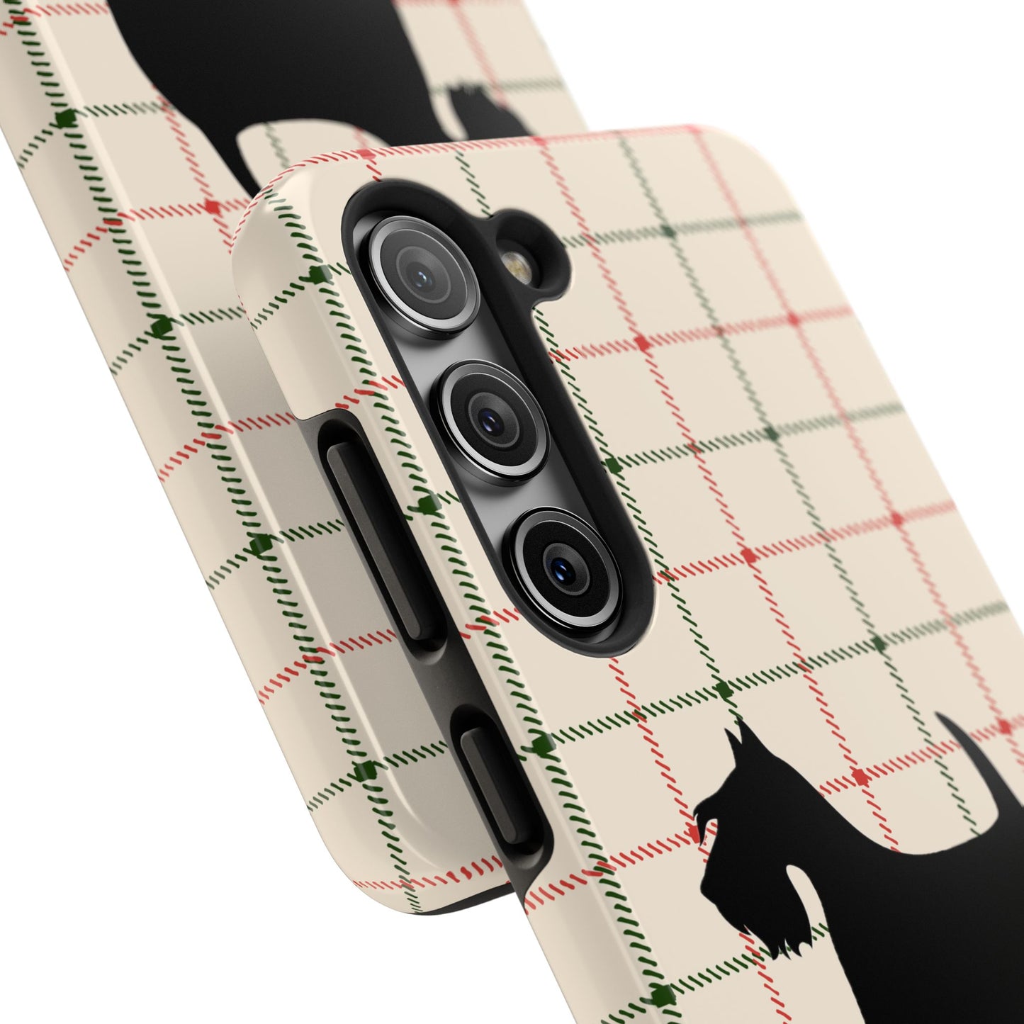 Scottish Terrier Phone Case, Tough Cases, Scottie Dog Phone Cover, Gift for Dog Lovers, Plaid Design