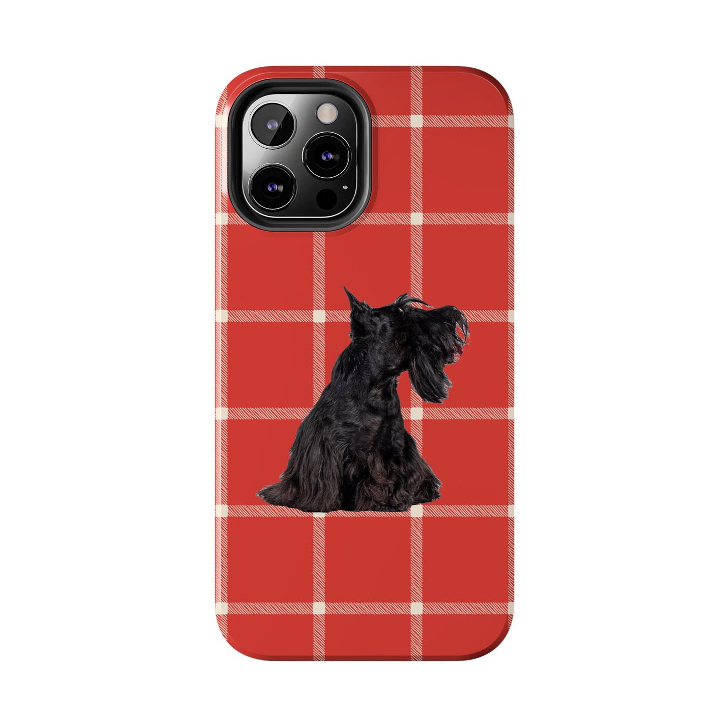 Scottish Terrier Phone Case, Tough Cases, Scottie Dog Phone Cover, Gift for Dog Lovers, Plaid Design