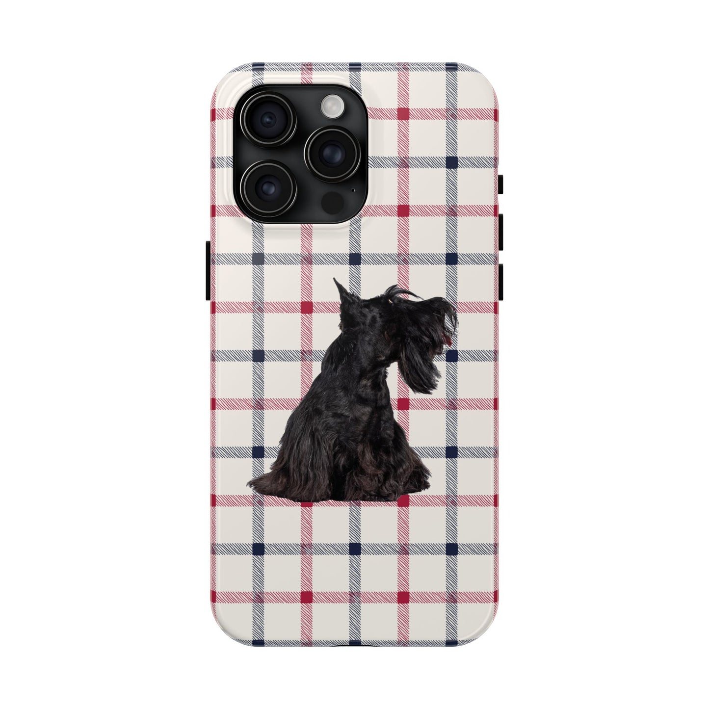 Scottish Terrier Phone Case, Tough Cases, Scottie Dog Phone Cover, Gift for Dog Lovers, Plaid Design