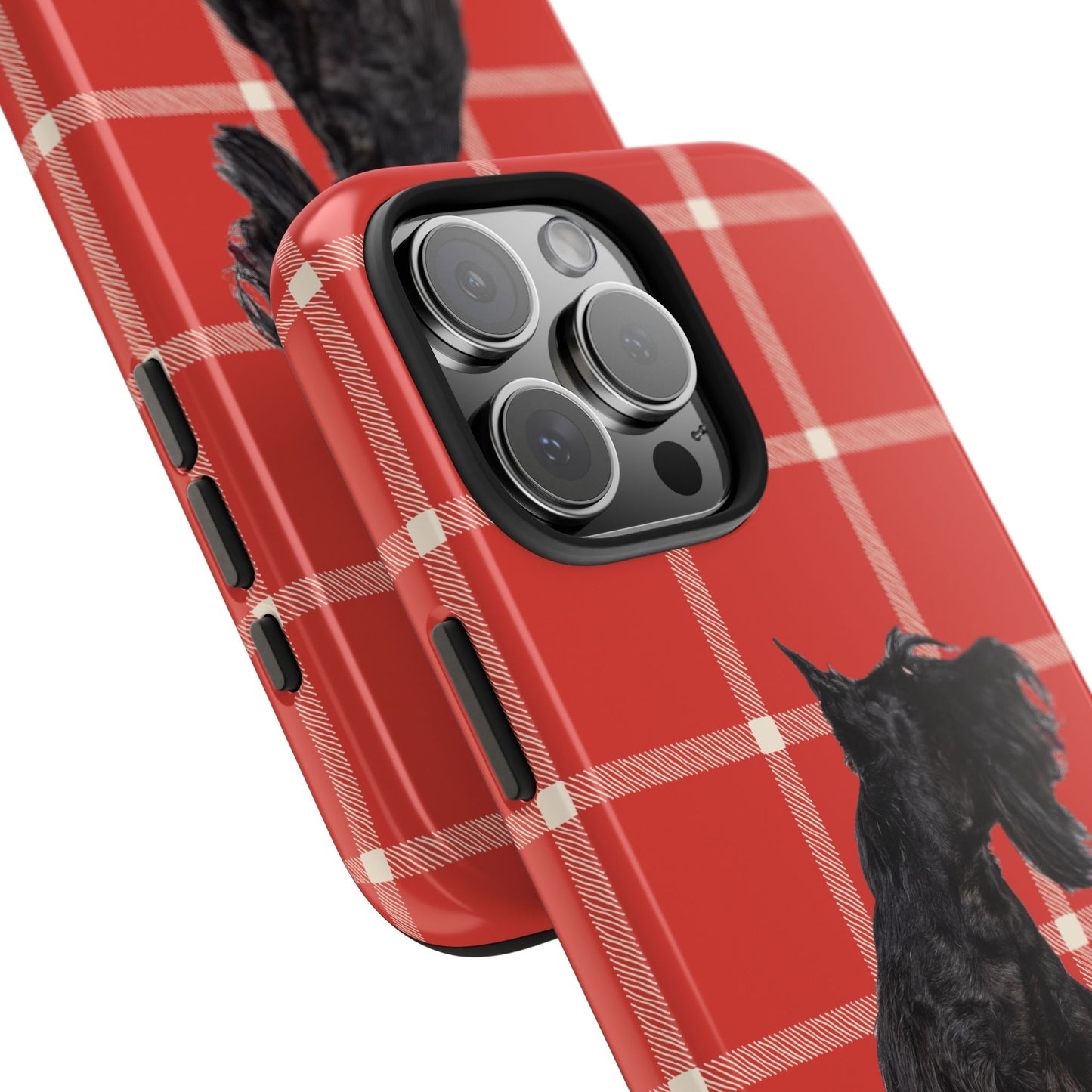 Scottish Terrier Phone Case, Tough Cases, Scottie Dog Phone Cover, Gift for Dog Lovers, Plaid Design
