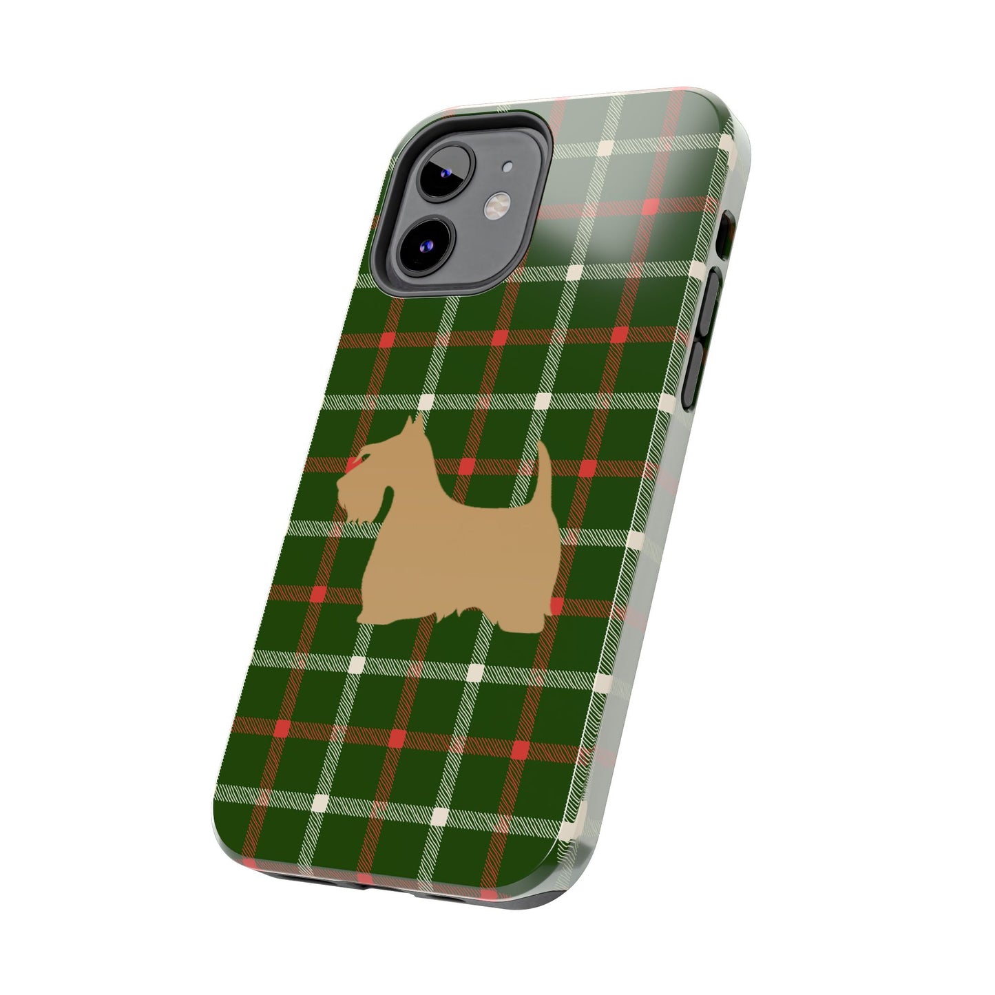 Scottish Terrier Phone Case, Tough Cases, Scottie Dog Phone Cover, Gift for Dog Lovers, Plaid Design
