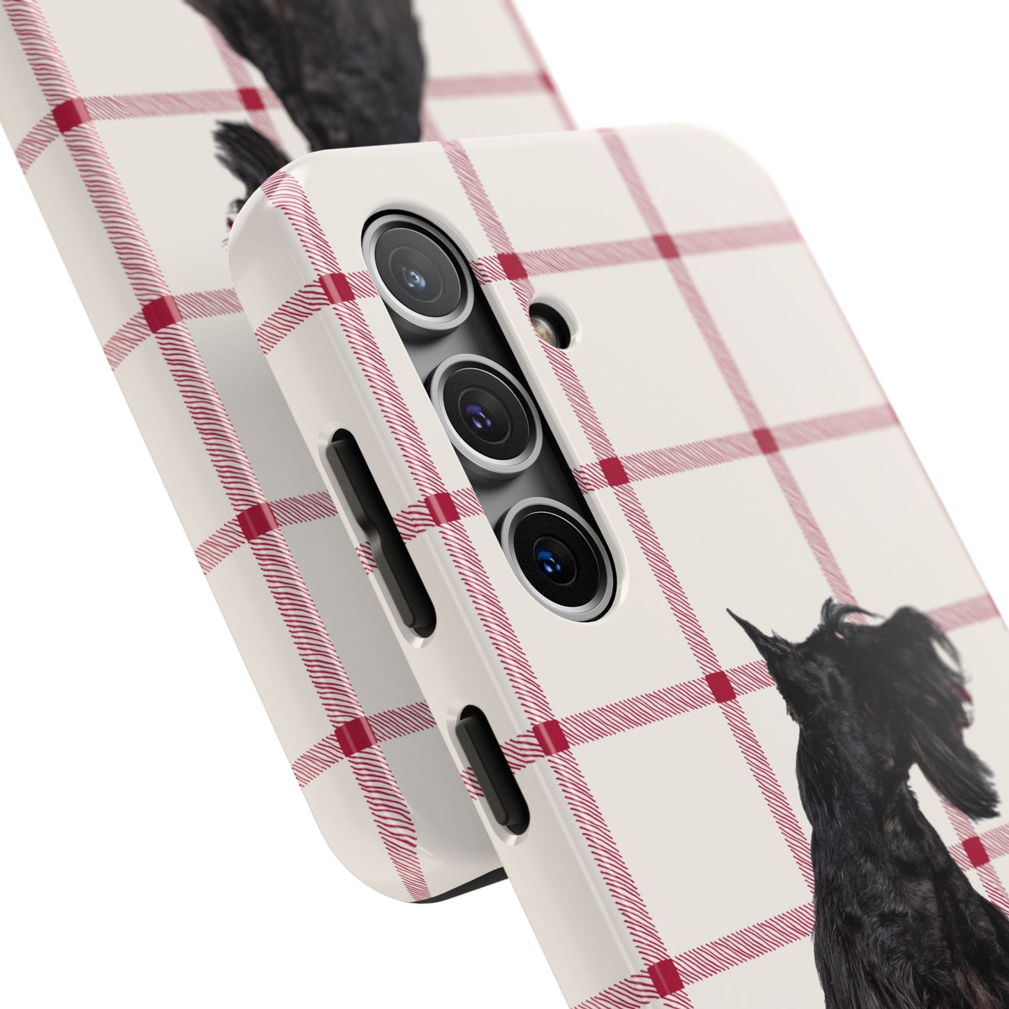 Scottish Terrier Phone Case, Tough Cases, Scottie Dog Phone Cover, Gift for Dog Lovers, Plaid Design