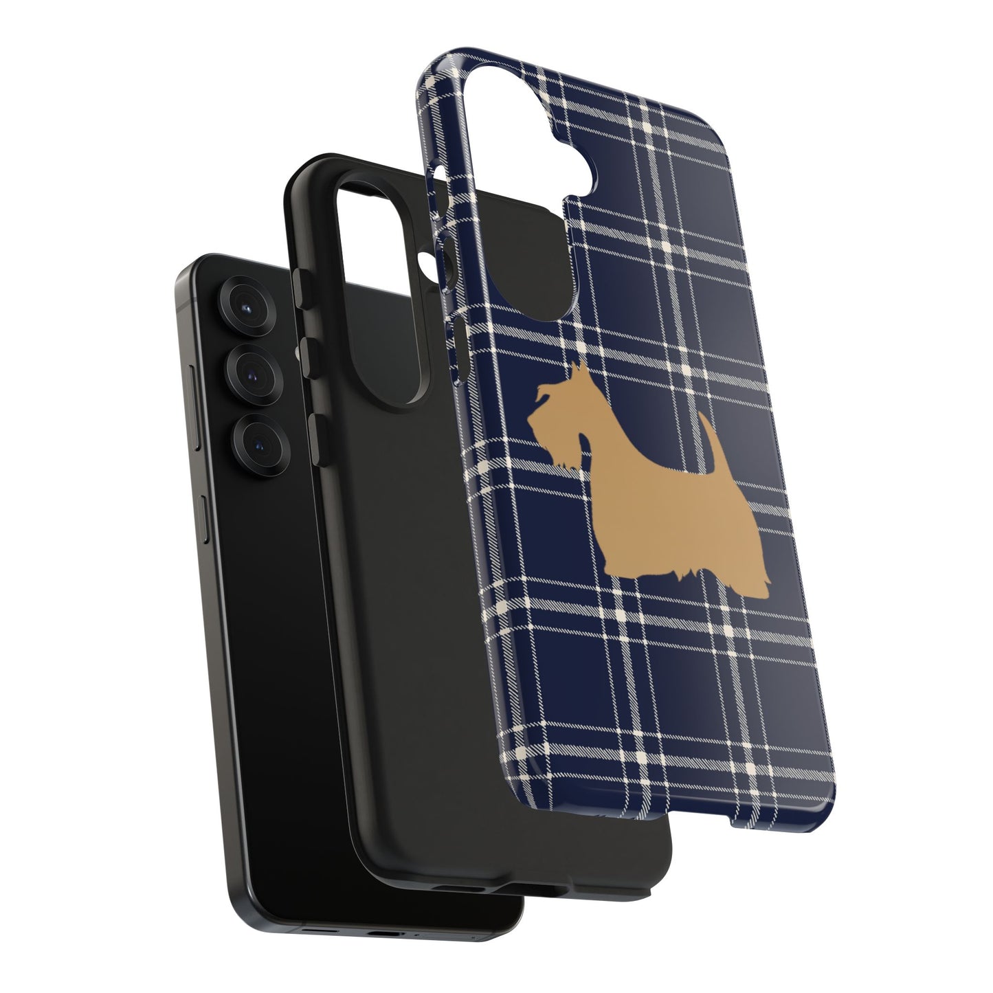 Scottish Terrier Phone Case, Tough Cases, Scottie Dog Phone Cover, Gift for Dog Lovers, Plaid Design