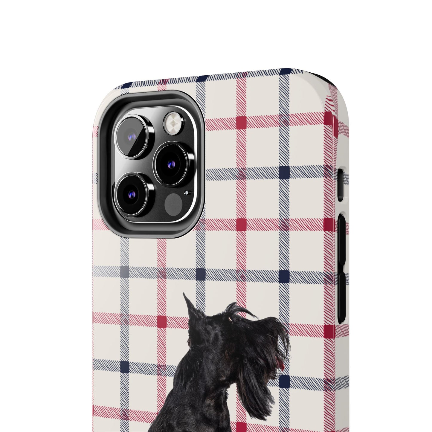 Scottish Terrier Phone Case, Tough Cases, Scottie Dog Phone Cover, Gift for Dog Lovers, Plaid Design