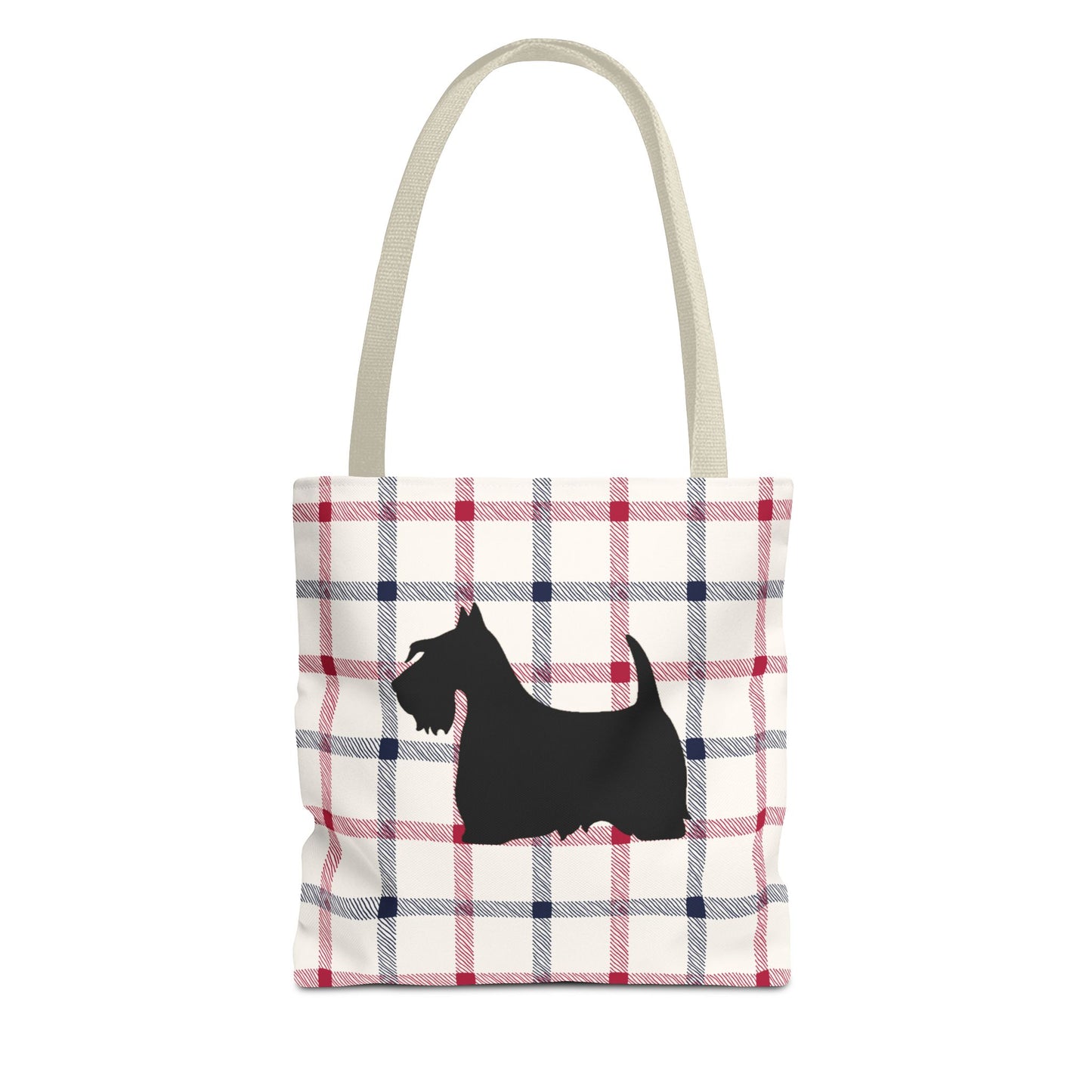 Plaid Scottish Terrier Tote Bag, Stylish Carryall for Pet Lovers, Perfect for Shopping, Beach Days, Teachers, Gifts, All-Occasion Bag