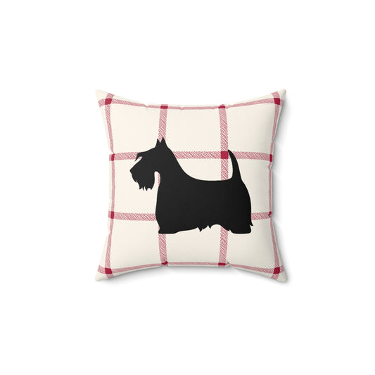 Scottish Terrier Faux Suede Pillow, Cozy Home Decor, Housewarming Gift, Pet Lover Gift, Holiday Accent Cushion
